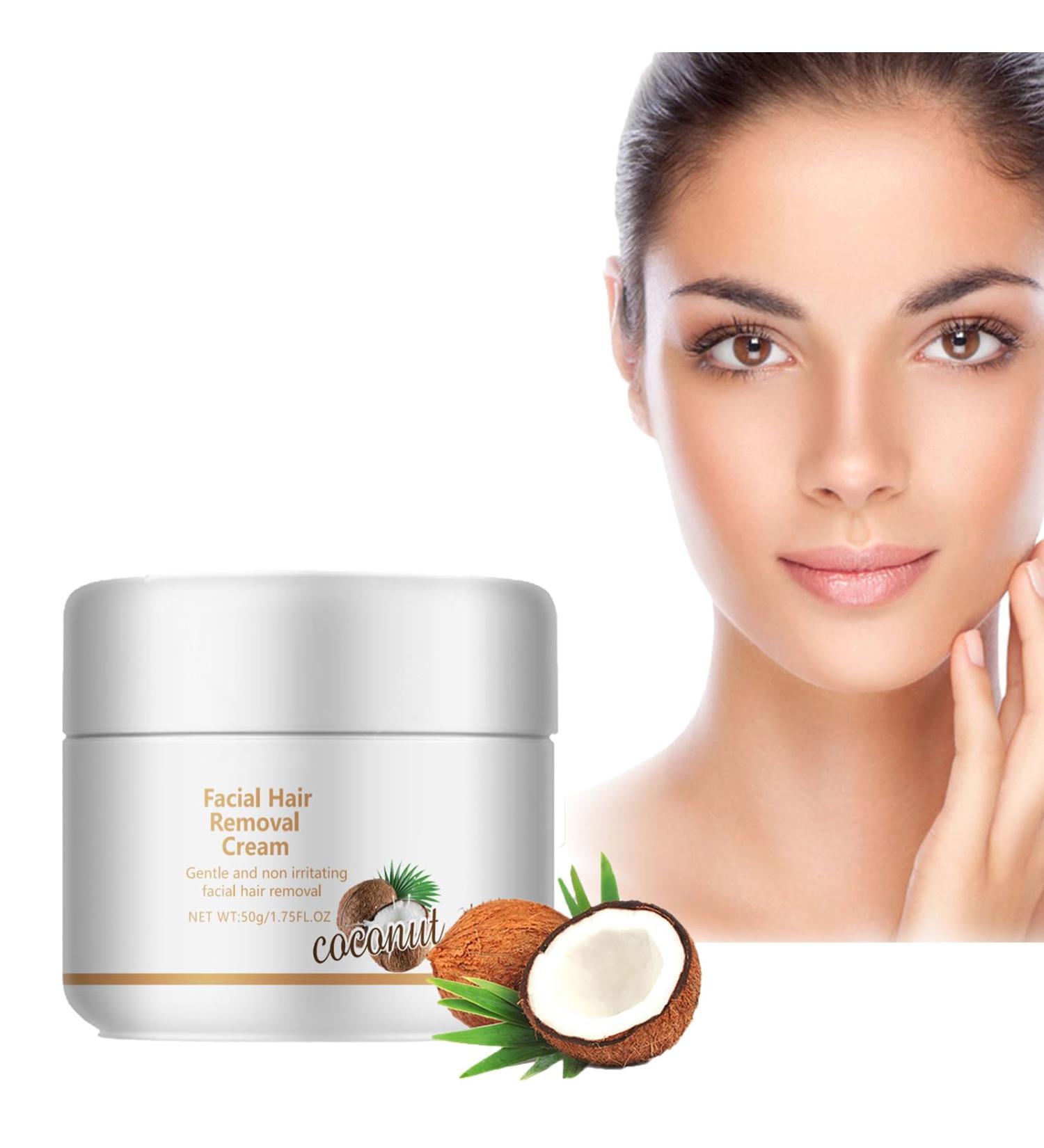  Generisch Facial hair removal cream coconut-based hair removal cream for upper lip and chin gentle and non-irritating hair removal cream body-friendly (1 - Buy Online on GoSupps.com