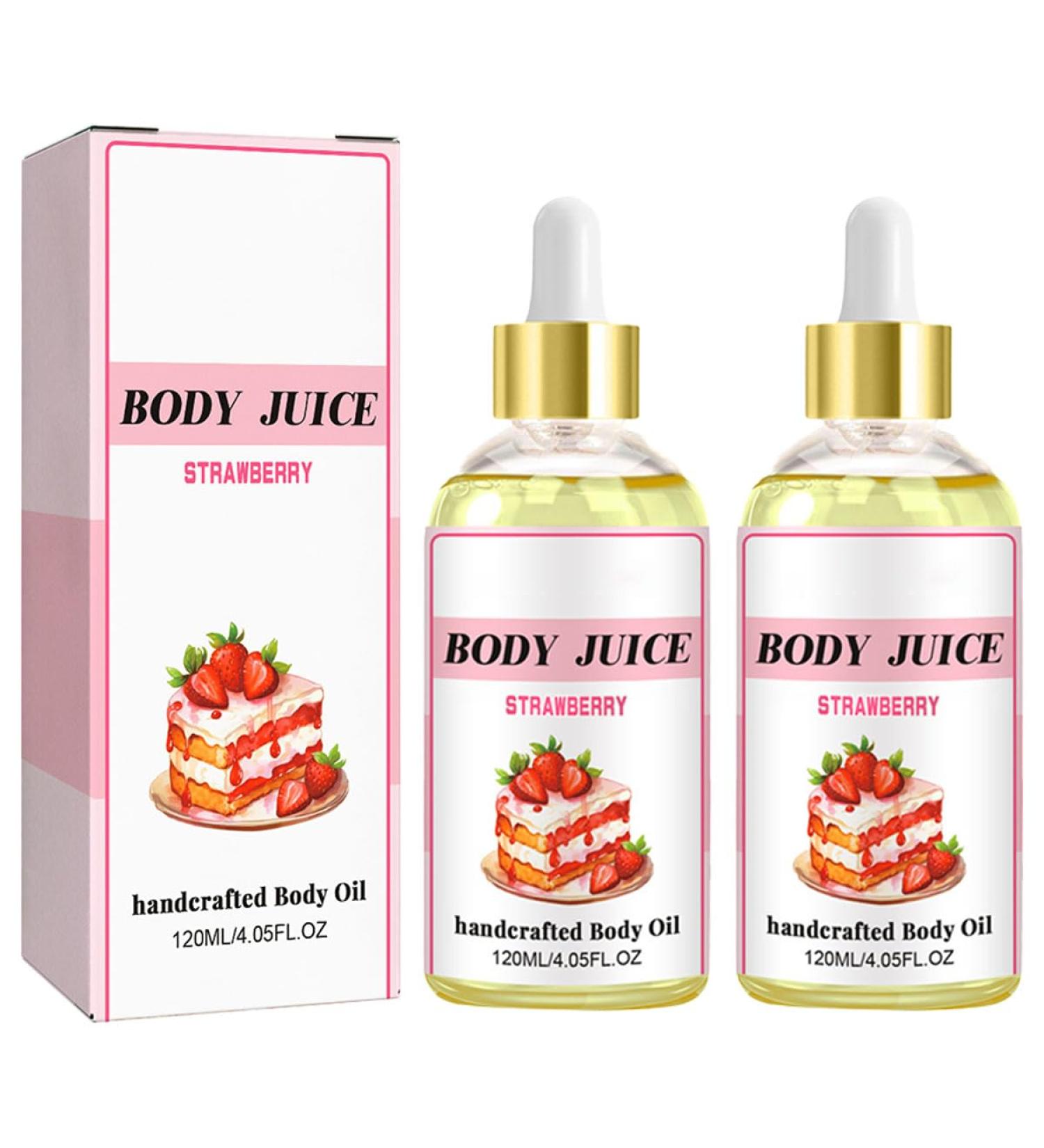 Strawberry Body Oil Body Juice Oil Strawberry Body Oil Strawberry Lotion 120ml Strawberry Flavor Essential Oil Body Oil For Women (2pcs) - Buy Online on GoSupps.com