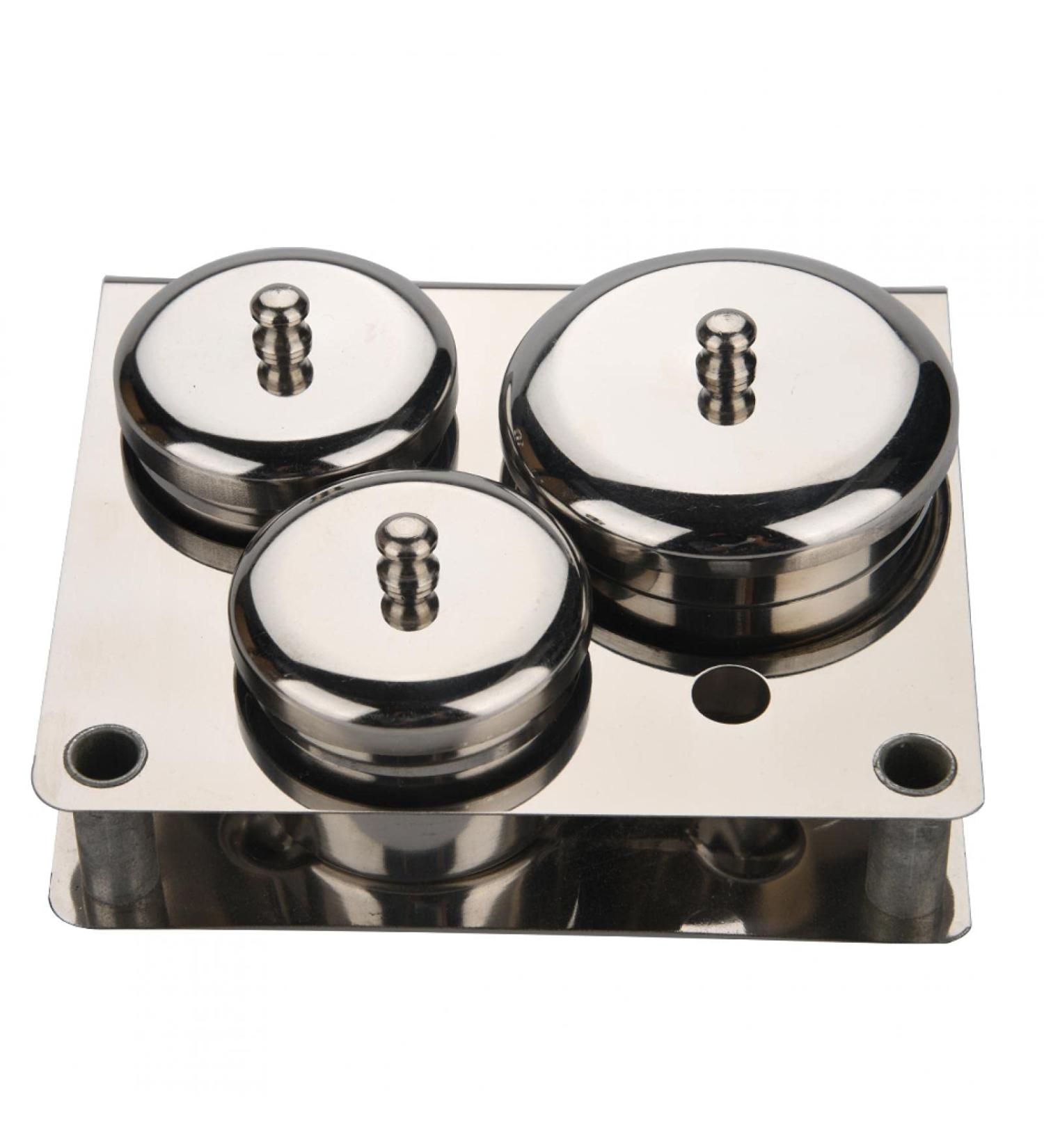 3-Piece Stainless Steel Nail Art Powder Storage Box Set | Compact Manicure Tools for Liquid & Powder | International Shipping Available - Buy Online on GoSupps.com