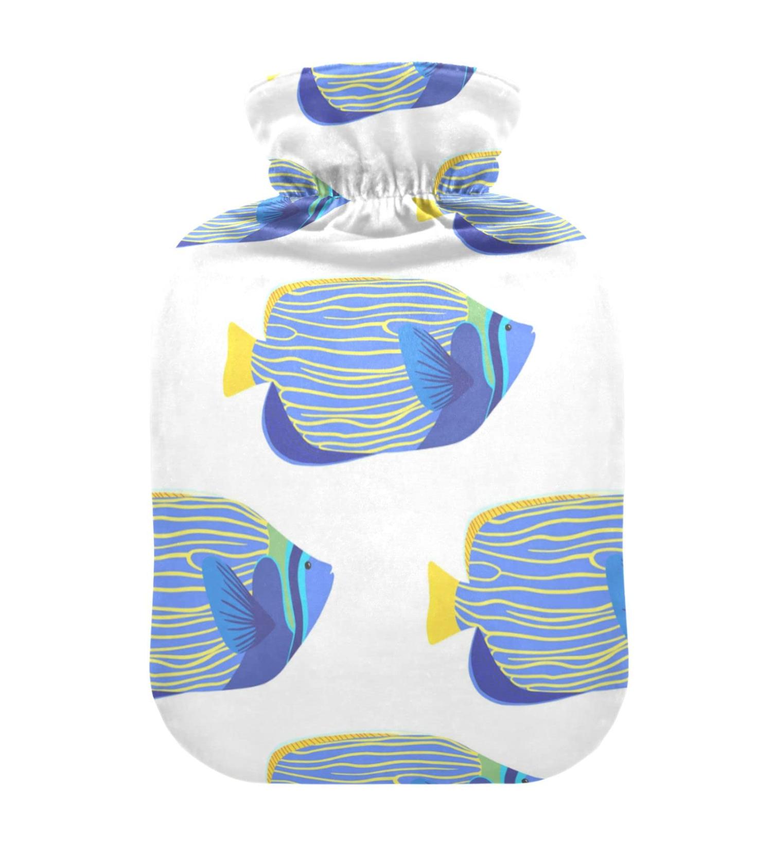 Hot Water Bottle with Cover - Fish Design 2L Warm Water Bag for Pain Relief - Ideal for Adults & Women - Buy Online on GoSupps.com