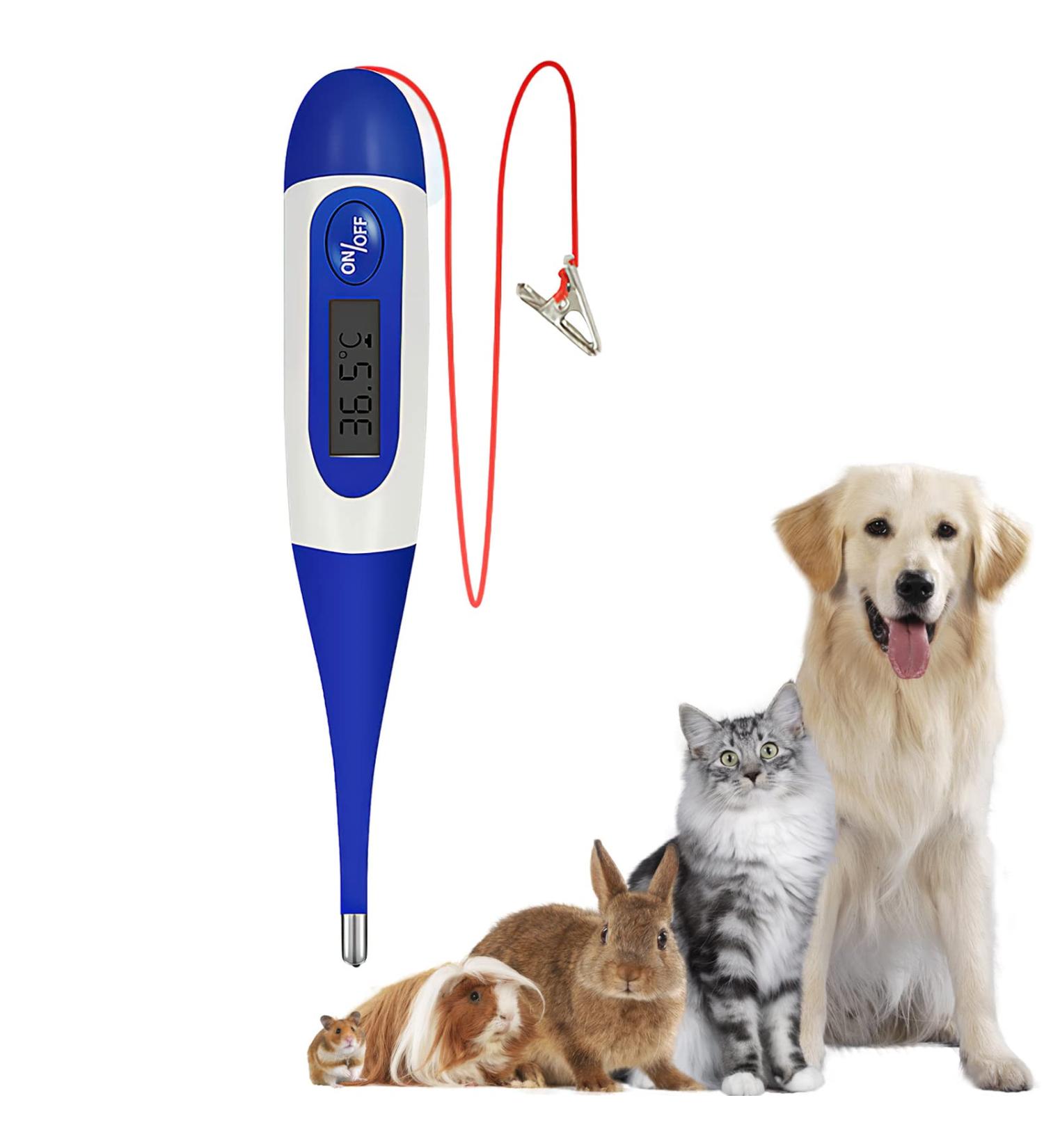 Pet Thermometer Digital Veterinary Thermometer Waterproof Digital Thermometer for Pets Pet Thermometer with Reminder Function Thermometer for Dogs Cats Horse Cattle Pigs Sheep - Buy Online on GoSupps.com