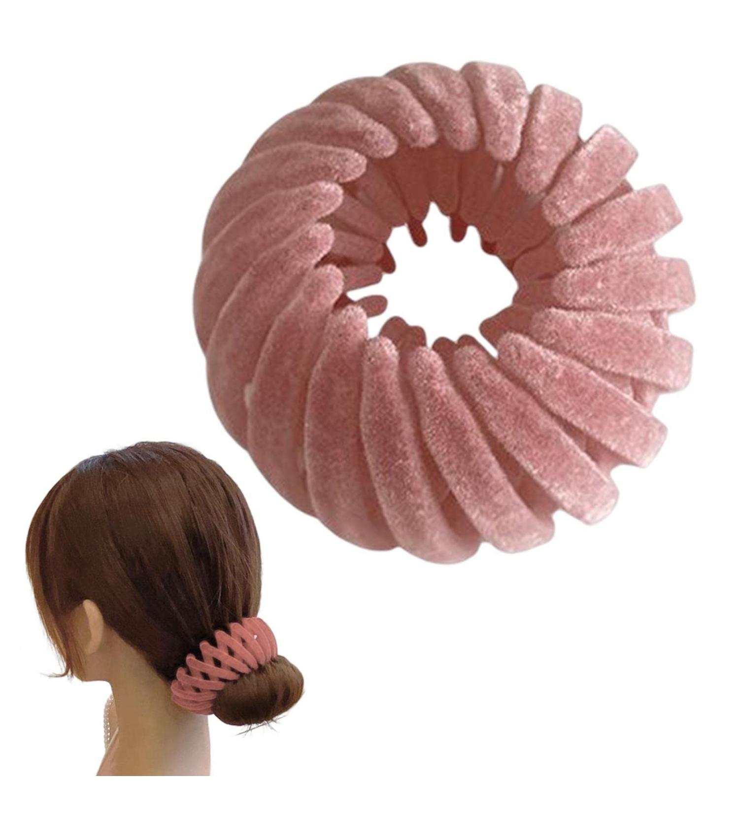 Nest Hair Clips - Velvet Bird Nest Shaped Hair Clips Birds Nest Magic Hair Clip | Rhinestone Bun Wrap Bird Nest Hairs Clip Anti-Slip Styling Hair Rings with Three Rows of Teeth for Curly Short Hair Light Pink - Buy Online on GoSupps.com