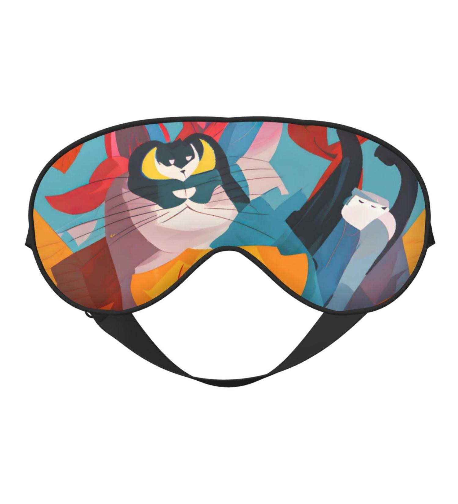 SSIMOO Cartoon Cats Sleep Mask - Adjustable Breathable Eye Mask for Comfortable Sleep | International Shipping - Buy Online on GoSupps.com