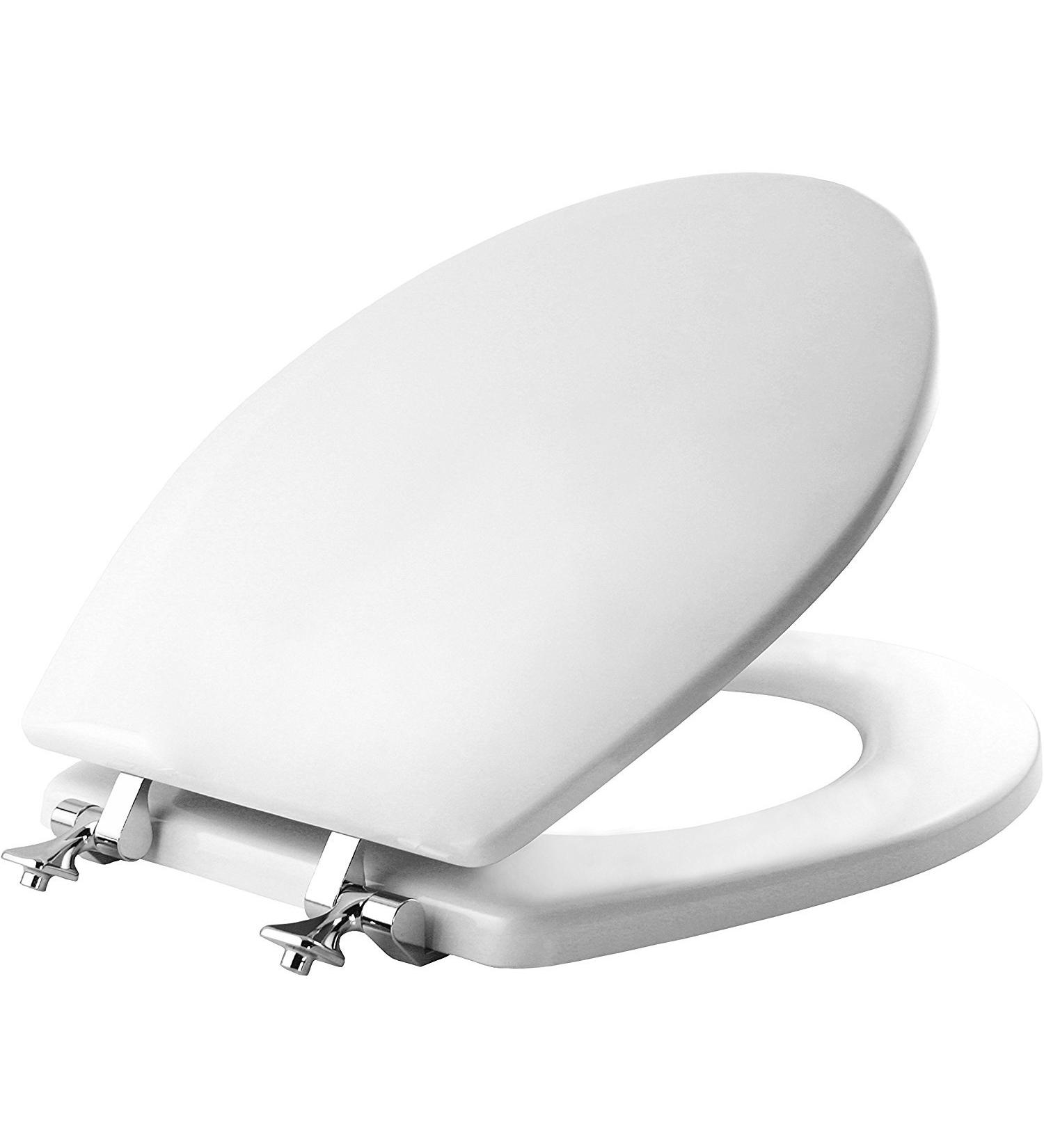 Mayfair 44CP-000 White Round Toilet Seat with Chrome Hinges | STA-TITE Fastening System | 1 Pack - Buy Online on GoSupps.com
