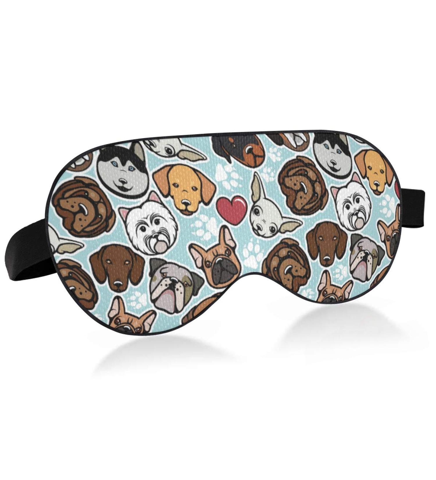 ALAZA Cute Doodle Dog Print Animal Sleep Mask - Blackout Cooling Eye Mask for Women Men - Buy Online on GoSupps.com