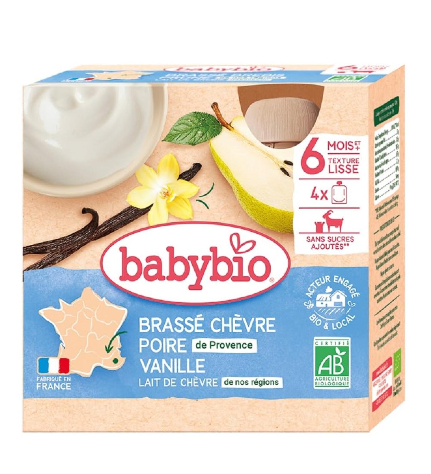 Babybio brass ch vre poire vanille d s 6 mois 4 gourdes x 85g Poire de Provence Vanille 4 x 85 g - Buy Online on GoSupps.com