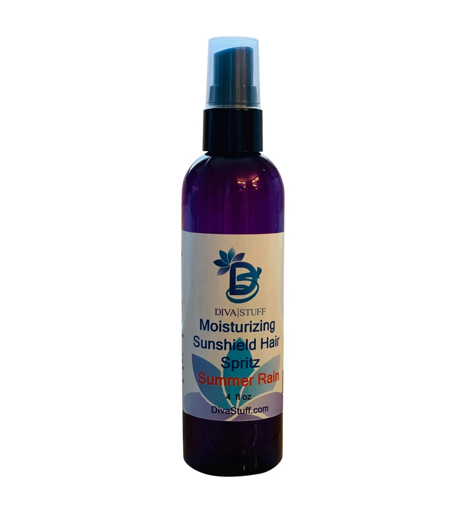 Moisturizing Sunshield Hair Spritz with Silk Amino Acids Coconut Water and more By Diva Stuff Summer Rain Scent - Buy Online on GoSupps.com
