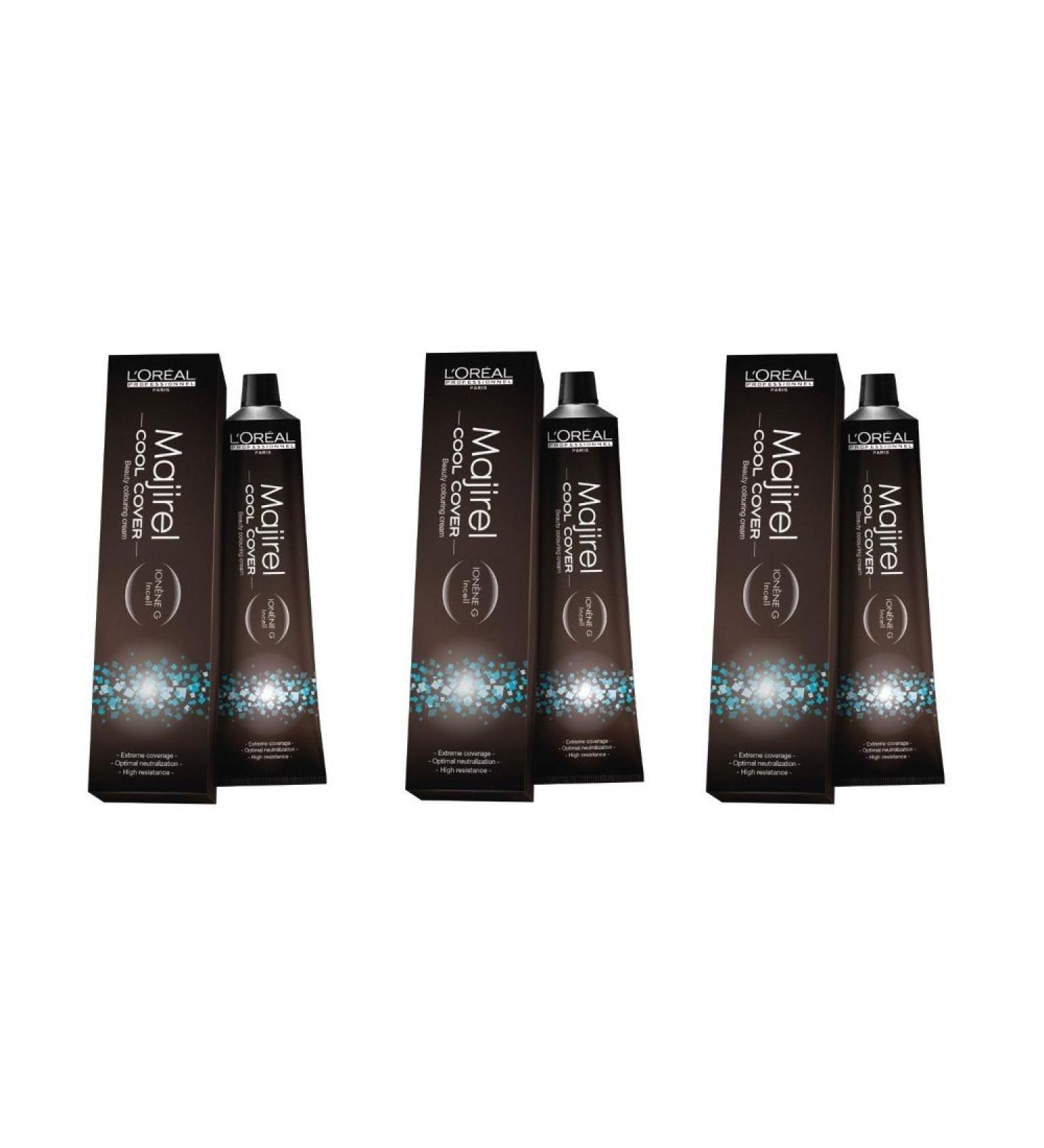 Lot of 3: L'Oréal Majirel Cool Cover Cream Hair Color 50 ml majir. 8 Cool Cover Light Blonde