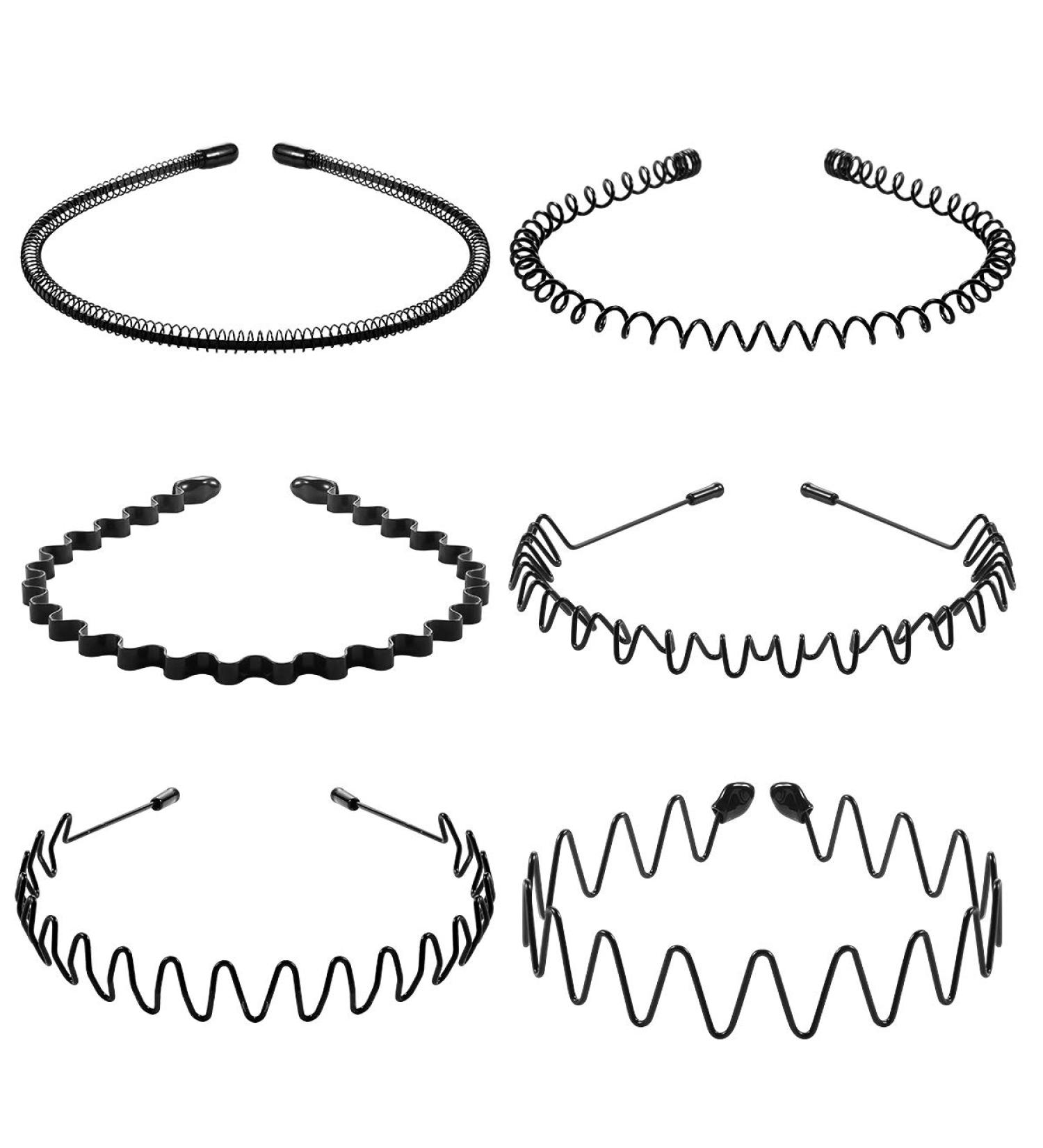 Lurrose 6Pcs Unisex Wavy Headband Metal Hair Hoop - Stylish Hair Accessories for Women and Men - Buy Online on GoSupps.com