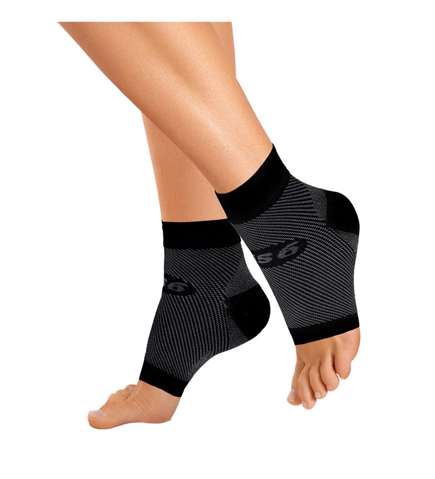 OrthoSleeve FS6 Compression Foot Sleeve for Plantar Fasciitis & Heel Pain | Medium Black - Support for Achilles Tendonitis & Swelling (One Pair - Buy Online on GoSupps.com