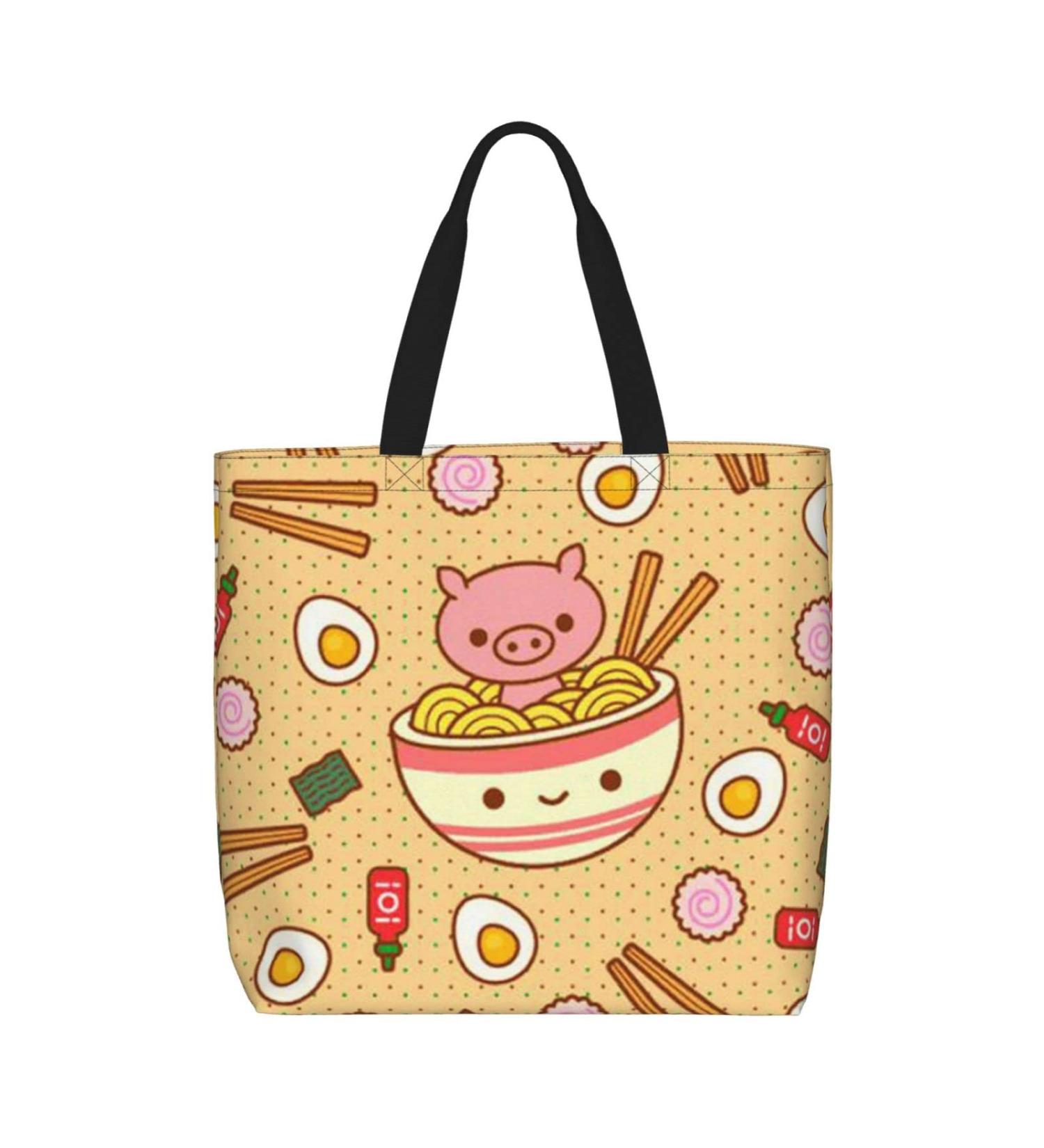OPSREY Delicious Sweet Ramen printed Tote Shopping Bag Tote Organiser Bag Ladies Shoulder Bag Delicious Sweet Ramen One Size - Buy Online on GoSupps.com