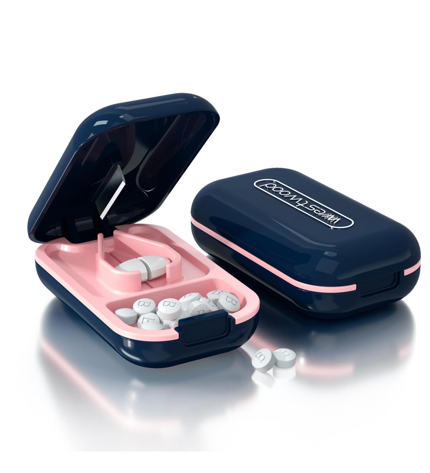 CFMOUR Small Pill Cutters - Professional Pill Cutter Splitter for Tiny Pills Portable Pill Crusher with Safe Blade for Vitamins & Tablets (Blue - Buy Online on GoSupps.com
