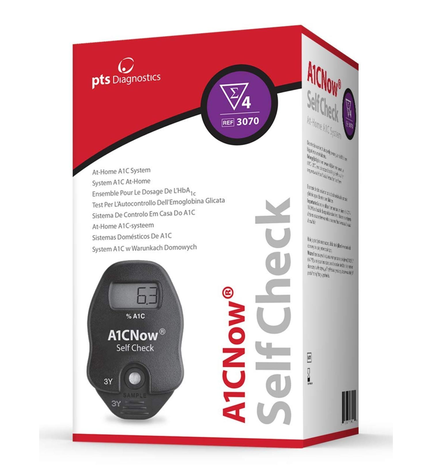A1CNow Self Check at-Home A1C System | 4 Test Kit | Quickly & Easily Measure Long-Term Blood Glucose Value HbA1C & Monitor Glycaemic Control Preventively and in Patients with Diabetes | VAT Relief - Buy Online on GoSupps.com
