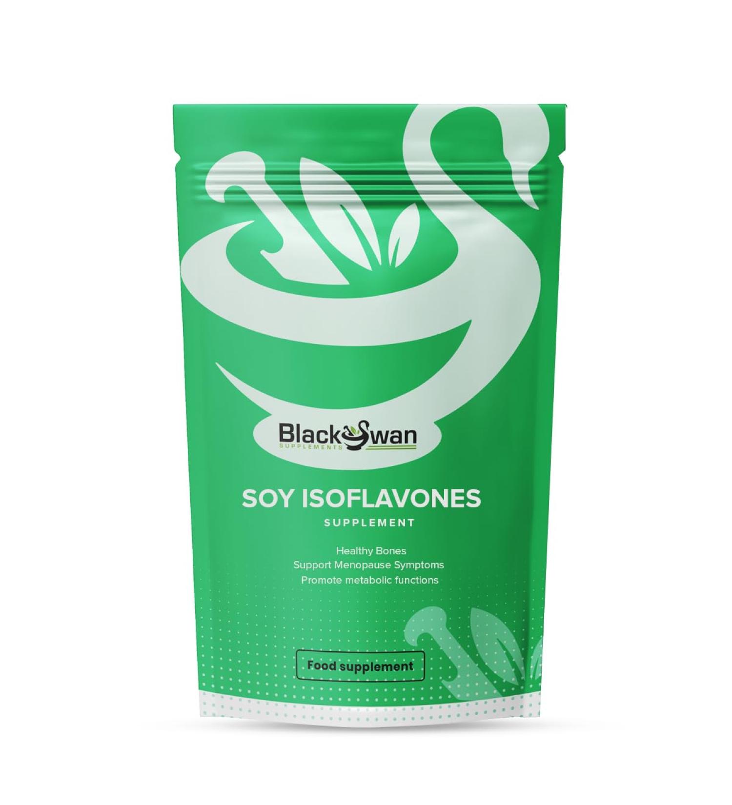 Black Swan Soy Isoflavones 1000 mg Veg Capsules - Natural Support for Healthy Bones Menopause Symptoms and Metabolic Function - with Vitamin K and Omega-3 Fatty Acid - 30 Capsules 30 Count (Pack of 1) - Buy Online on GoSupps.com