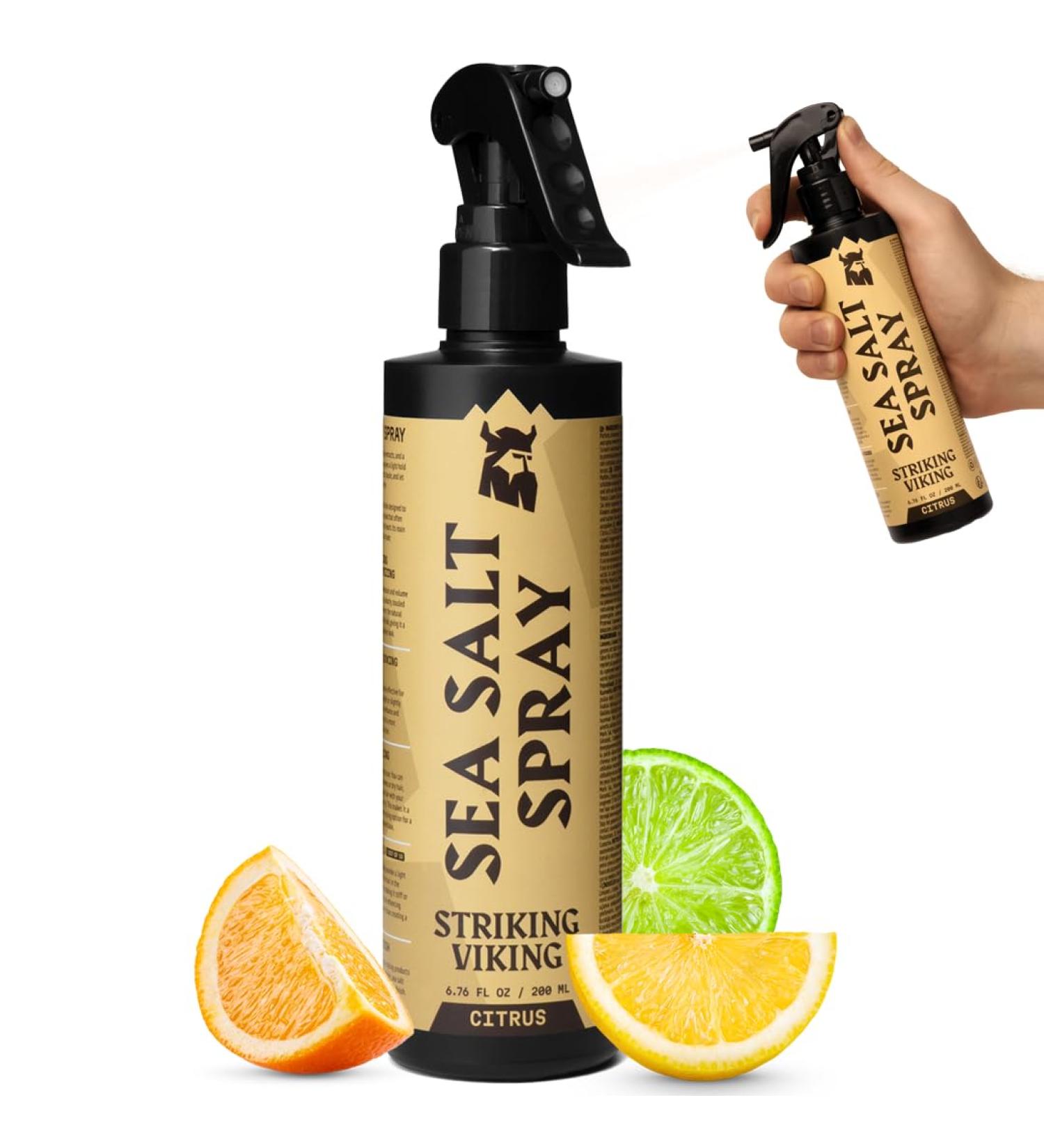 Striking Viking Sea Salt Spray for Men | Citrus Scent Hair Texturizer - Volumizing Curl Enhancing Paraben Free 6.76 fl Oz - Made in Germany - Buy Online on GoSupps.com
