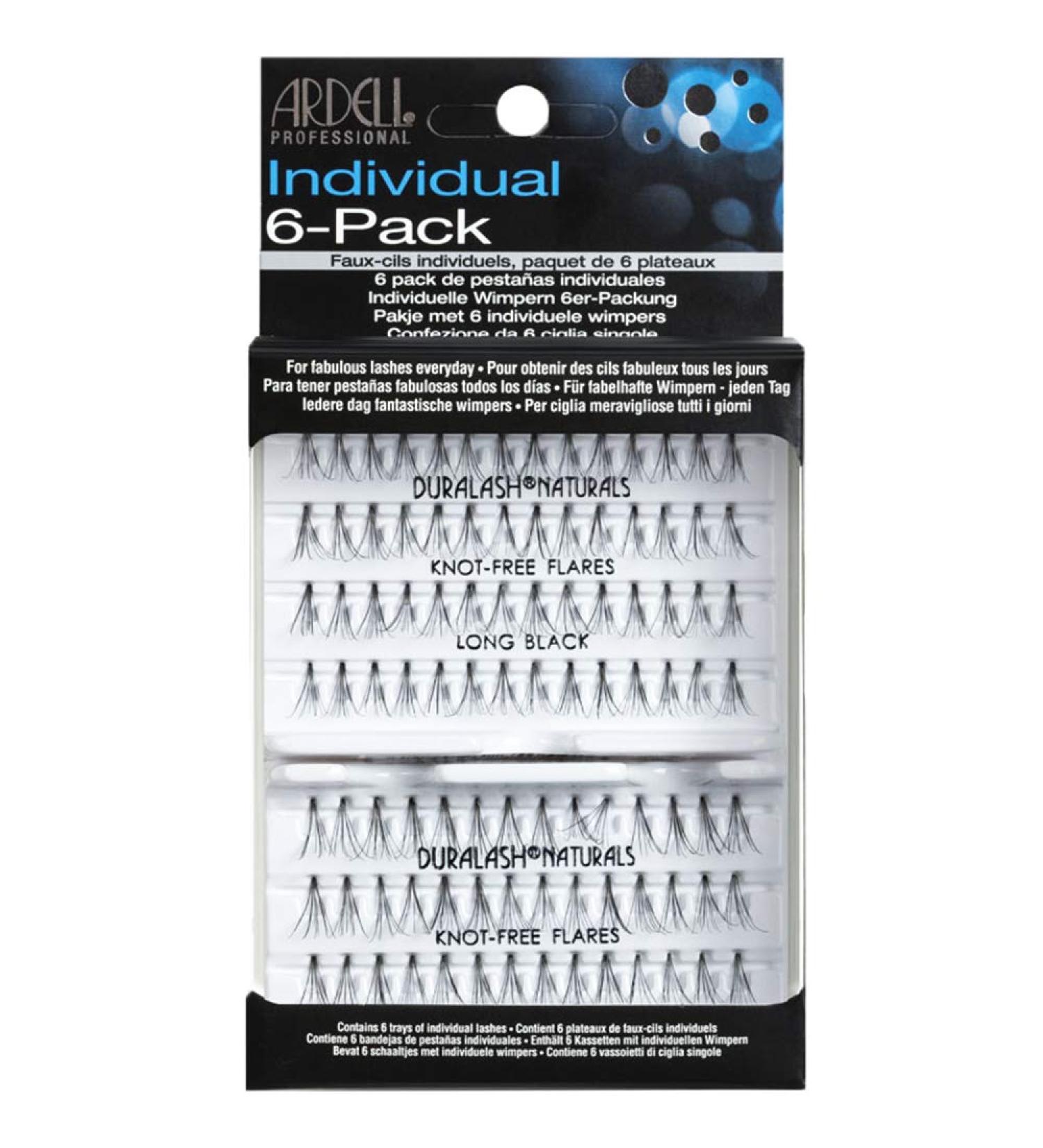 ARDELL Knot-Free Individuals Eye Lashes Long Black Pack of 6