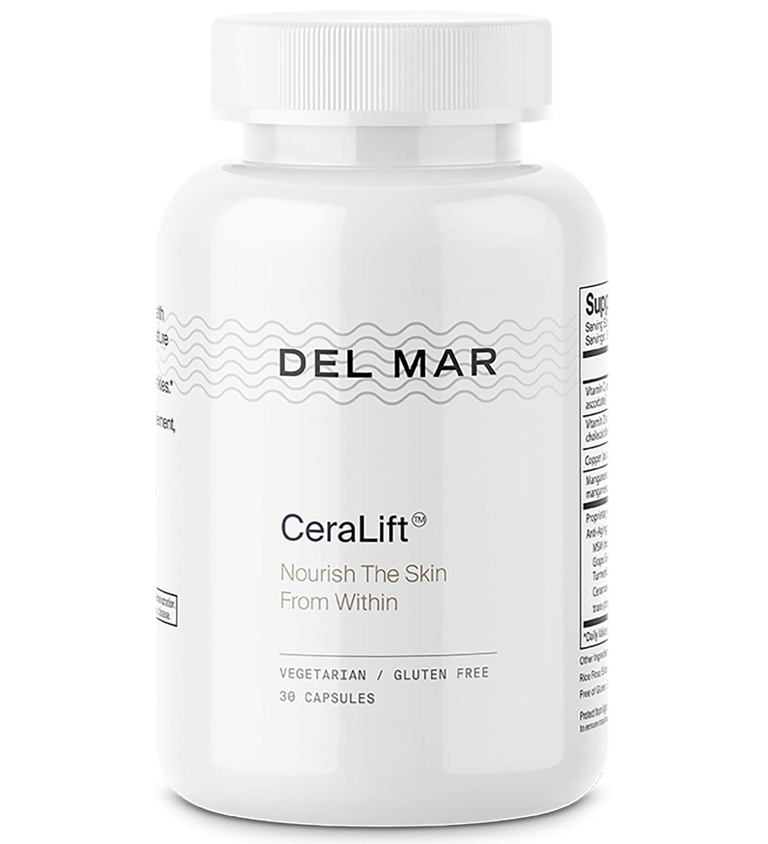 Del Mar Labs - CeraLift - 30 Day Supply - Doctor Formulated - For Reduction in Appearance of Fine Lines and Wrinkles - Anti-Aging Ceramides and Antioxidants - Vegetarian Capsules - Buy Online on GoSupps.com