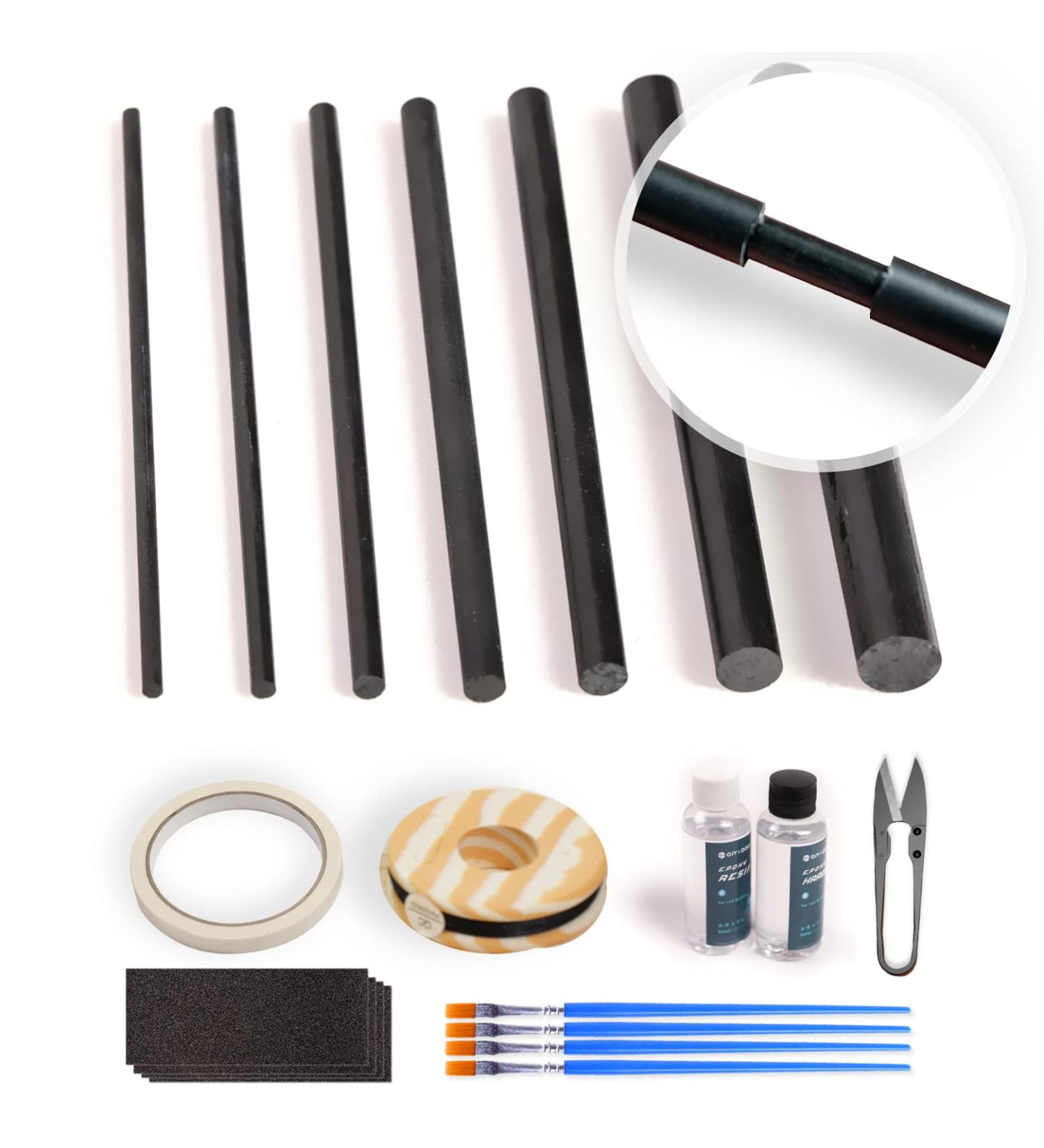 Fishing Rod Repair Kit - All-in-One Supplies for Freshwater & Saltwater Rods | Includes Glue and Carbon Fiber Sticks for Easy Repair and Rod Building - Buy Online on GoSupps.com