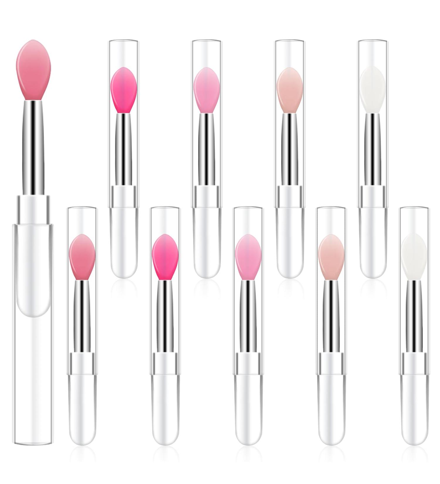 10 Pcs Silicone Lip Brushes - Lipstick Applicator with Caps for Makeup & Beauty | Ideal for Lip Masks & Eyeshadow - Buy Online on GoSupps.com