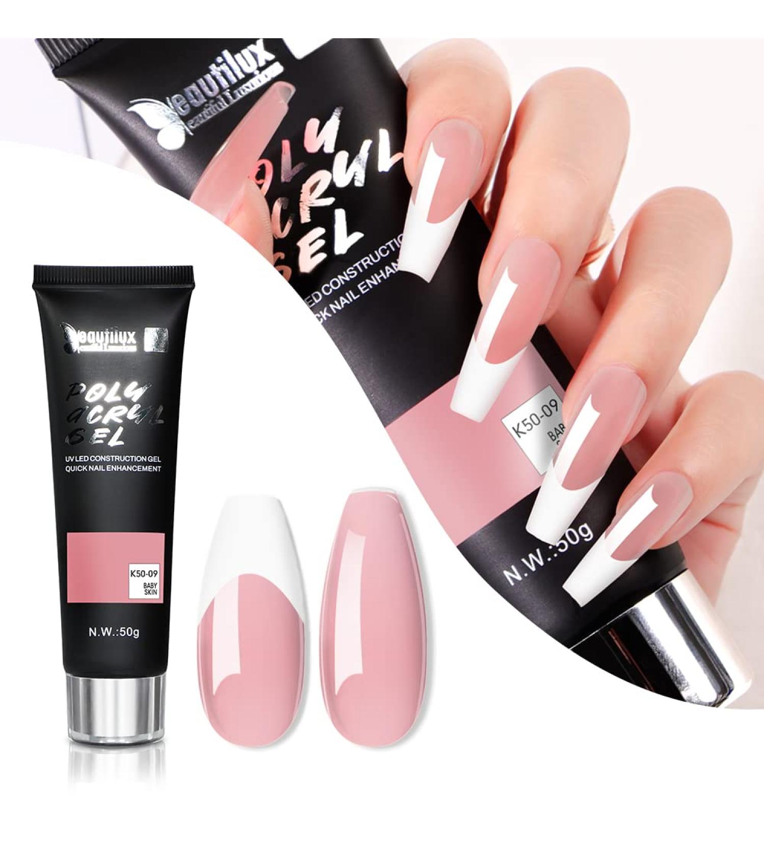 Beautilux Pink Acrylic Gel for Nails - Long-Lasting Nail Art & Quick Extensions | 50ml UV Gel for Starters - Buy Online on GoSupps.com