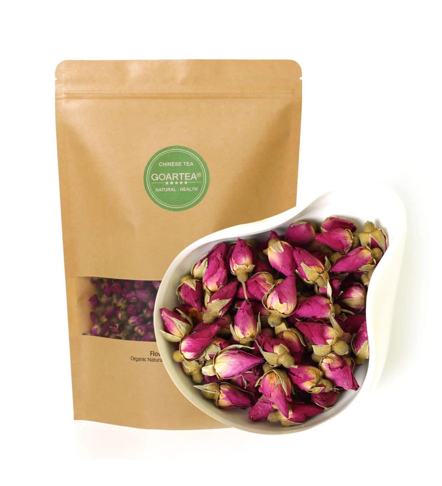 GOARTEA 250g / 8.8oz Bouton Roses Seches - Th Rose Sechees Roses Bouton - Red Rose Buds Herbal Tea - Buy Online on GoSupps.com