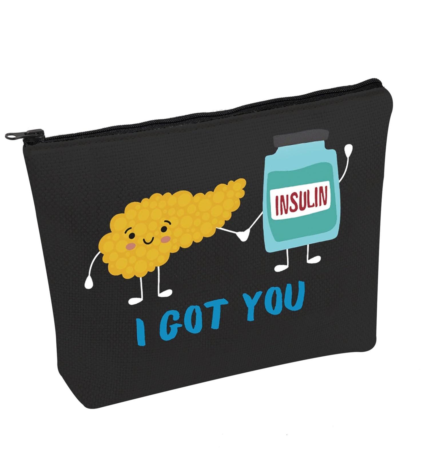 PWHAOO Funny Diabetic Supply Bag - Insulin & Makeup Bag | Type 1 Diabetes Awareness Gift - Buy Online on GoSupps.com