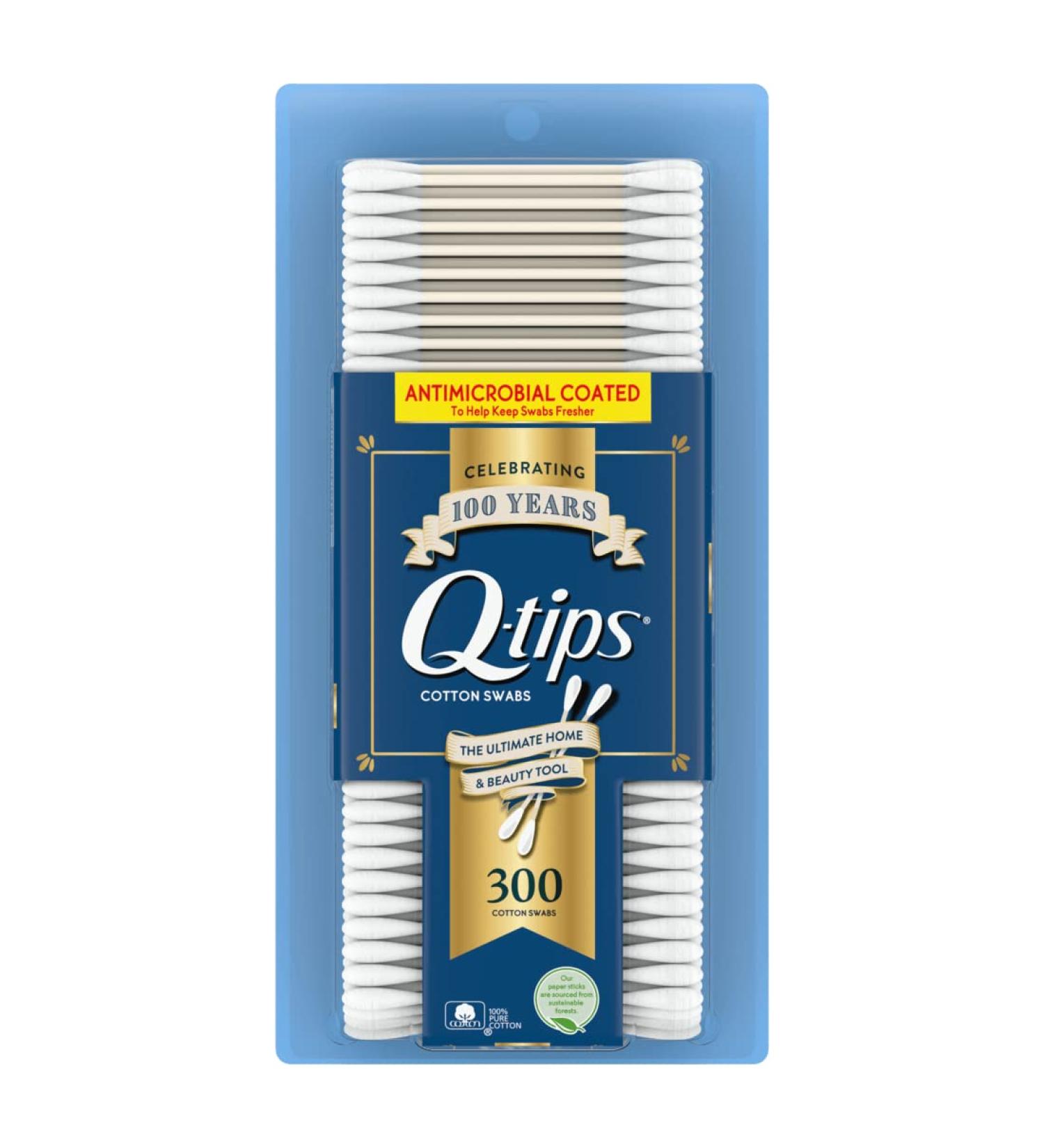 Q-tips Cotton Swabs 300 Count (Pack of 2) - Double Pack for Gentle Ear Cleaning - Buy Online on GoSupps.com