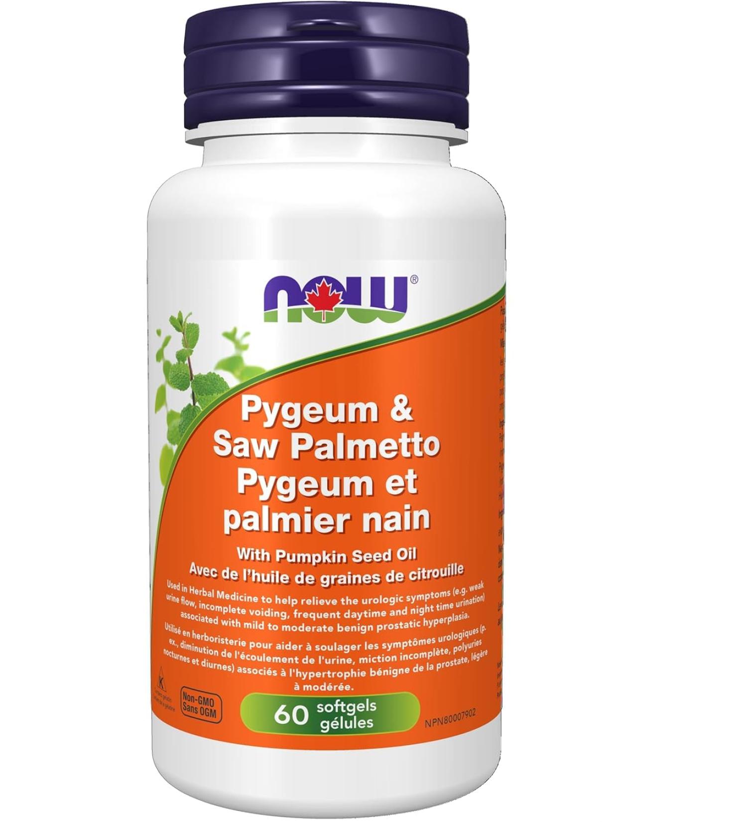 NOW Supplements Pygeum and Saw Palmetto 25/80mg Softgels 60 Count - Buy Online on GoSupps.com