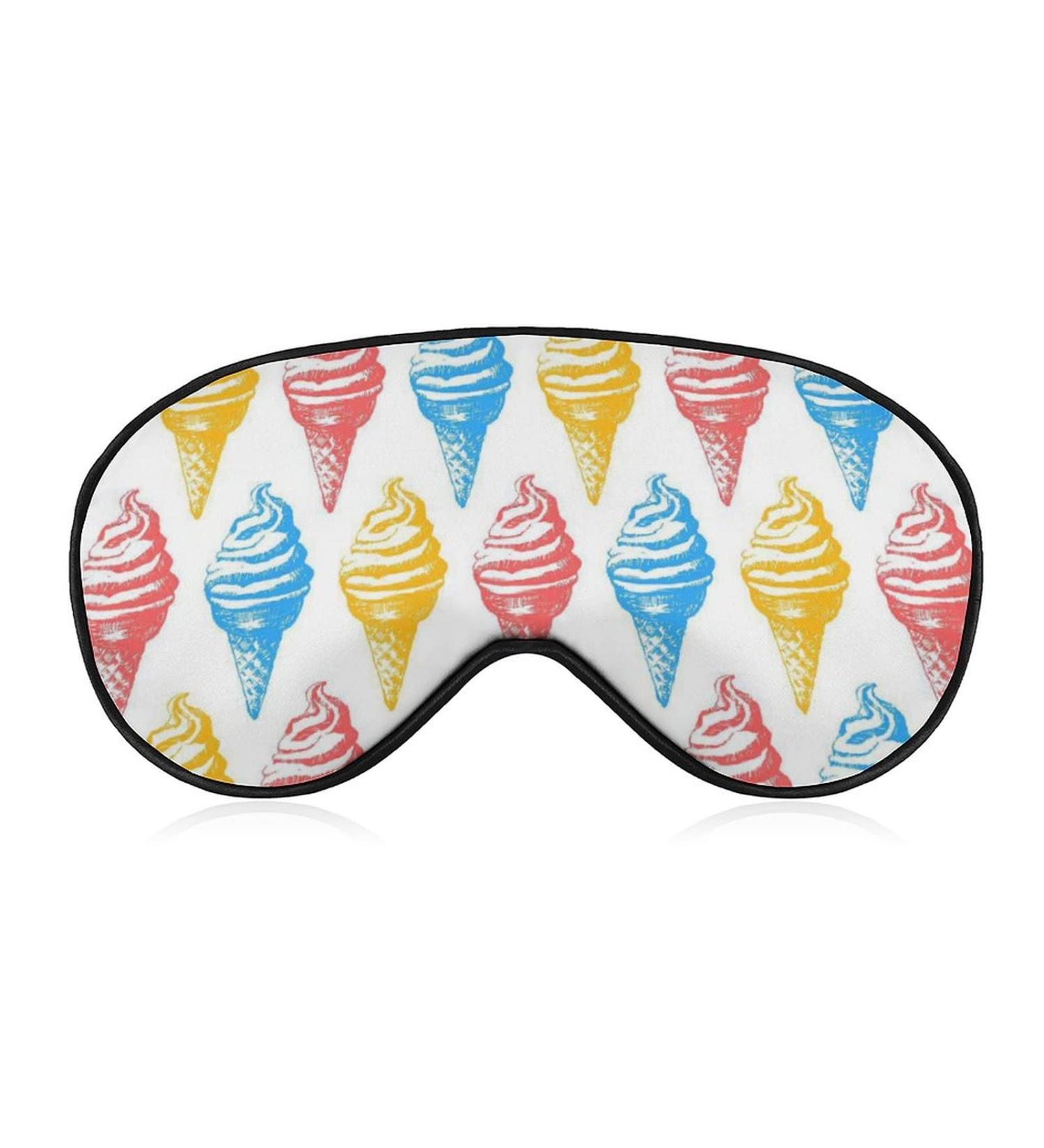 Summer Ice Cream Sleeping Blindfold Mask Cute Eye Shade Cover with Adjustable Strap for Women Men Night - Buy Online on GoSupps.com