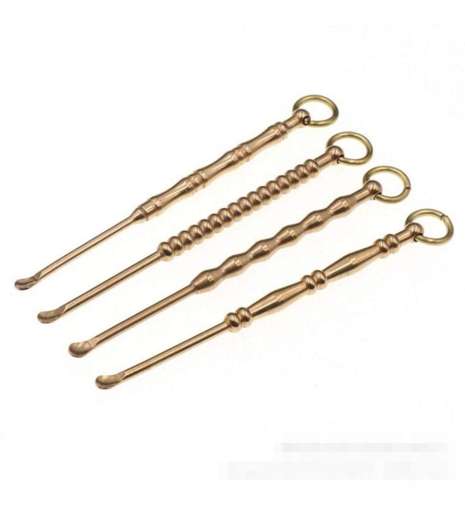 ALINsam 4PCS Solid Brass Ear Spoons - Portable Ear Cleaning Tool Set - Buy Online on GoSupps.com