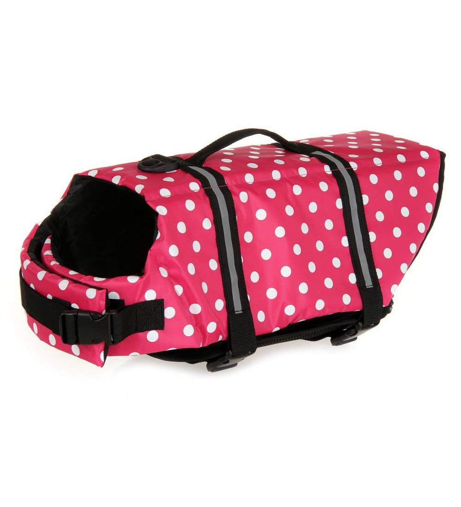 TESOON Easy-Fit Adjustable Dog Life Jacket - Large Red Dot | Pet Saver Preserver Vest - Buy Online on GoSupps.com