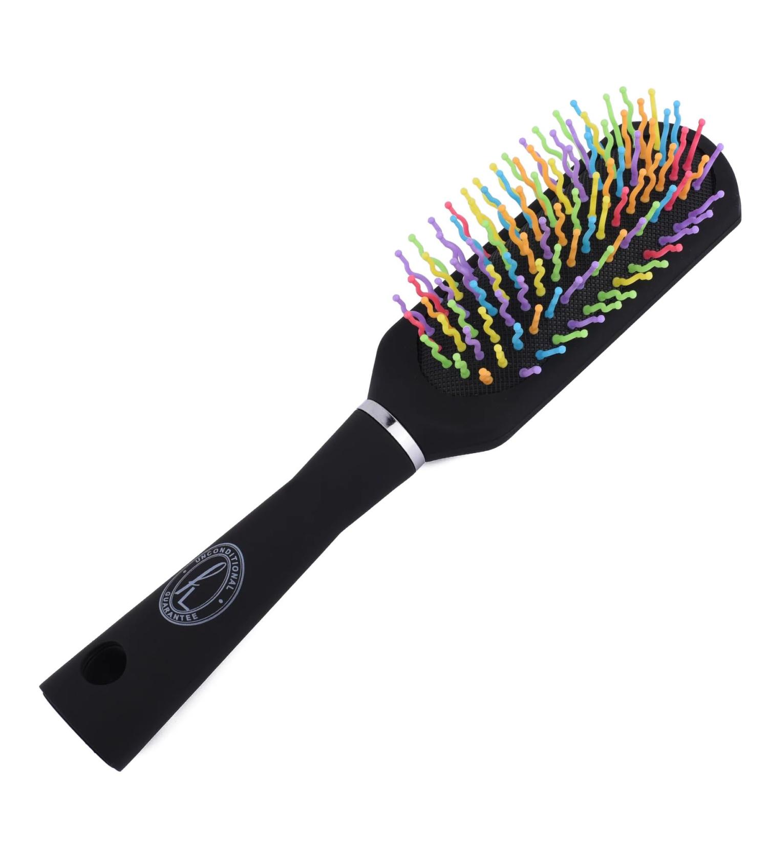 Detangling Hairbrush Premium Detangler Brush Removes Knots and Tangles - All Hair Types Including Hair Extensions - Best Brush/Comb for Women Girls Men & Boys - Use in Wet and Dry Hair Styling Rainbow