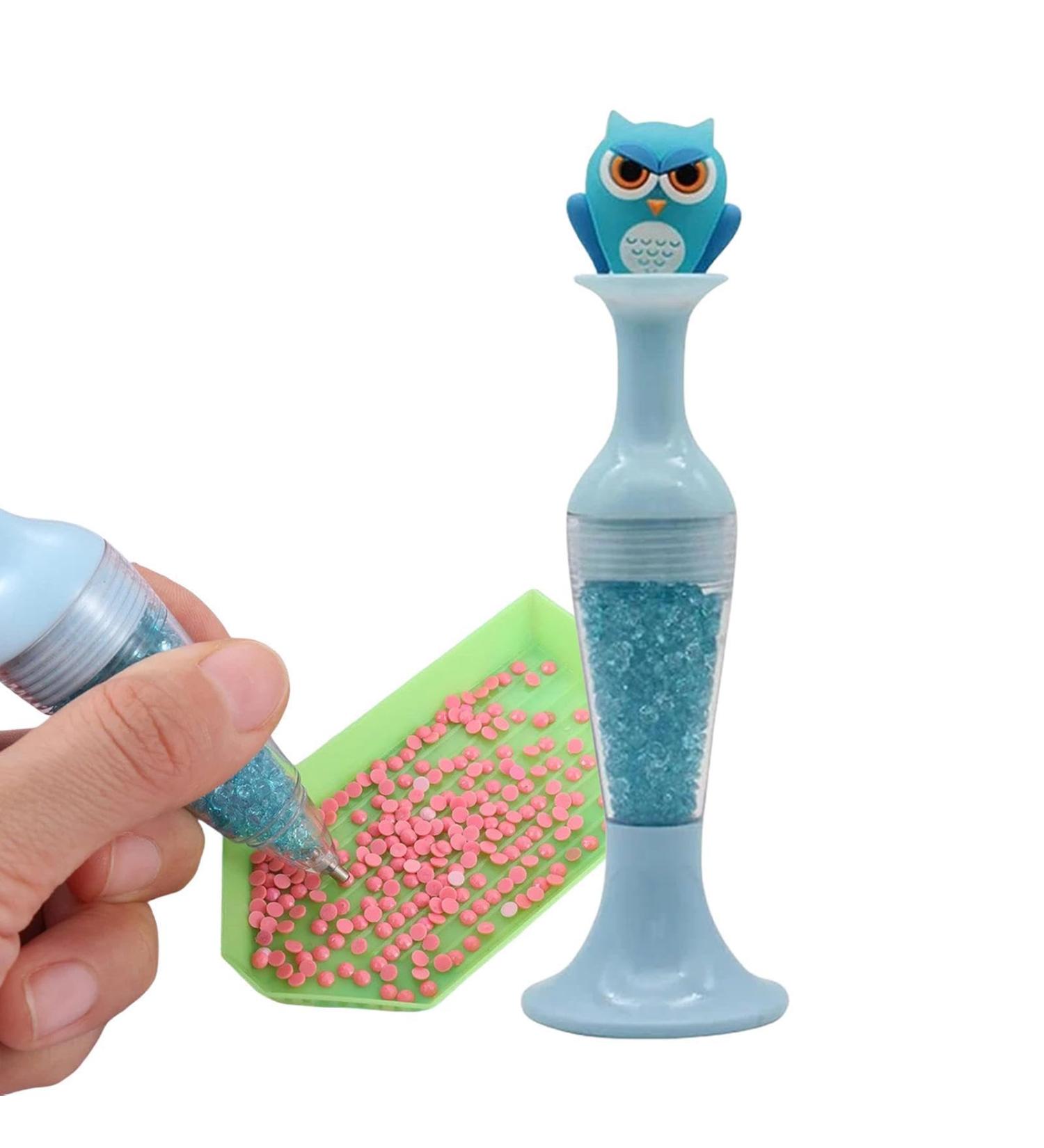 Rhinestone Gem Picker for Nail Art - Wax Pencil Crystal Beads Handle for Manicure Nail Art Decoration Nail Art Gem Crystal Pick Up Rhinestone Pickup owl blue - Buy Online on GoSupps.com