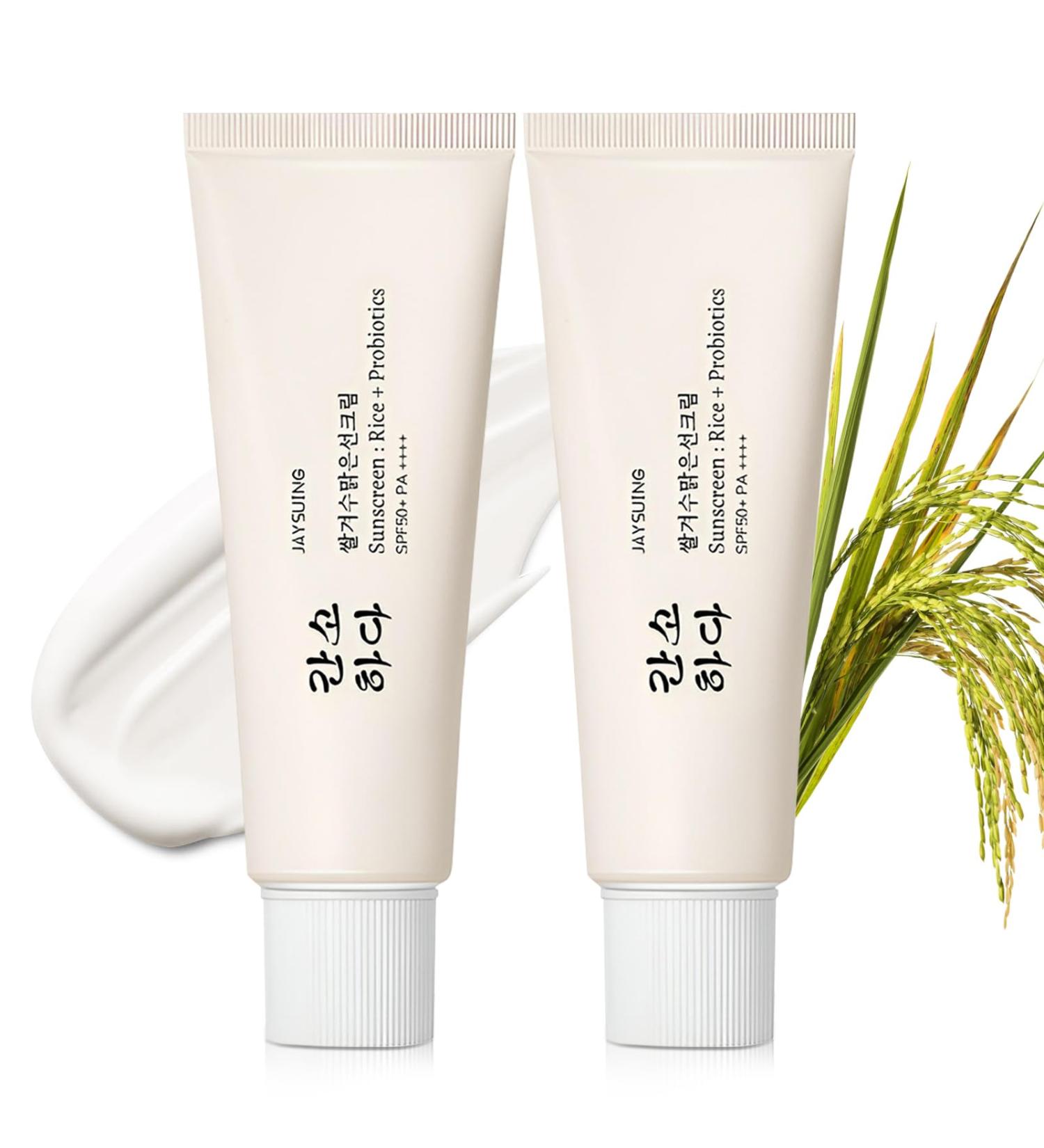 Relief Sun Organic Sunscreen SPF50+ Rice and Probiotics PA++++Korean Cream Care | Korean Skin for All Skin Types | UV Defens Nourishing Skin Protection (2PCS) - Buy Online on GoSupps.com