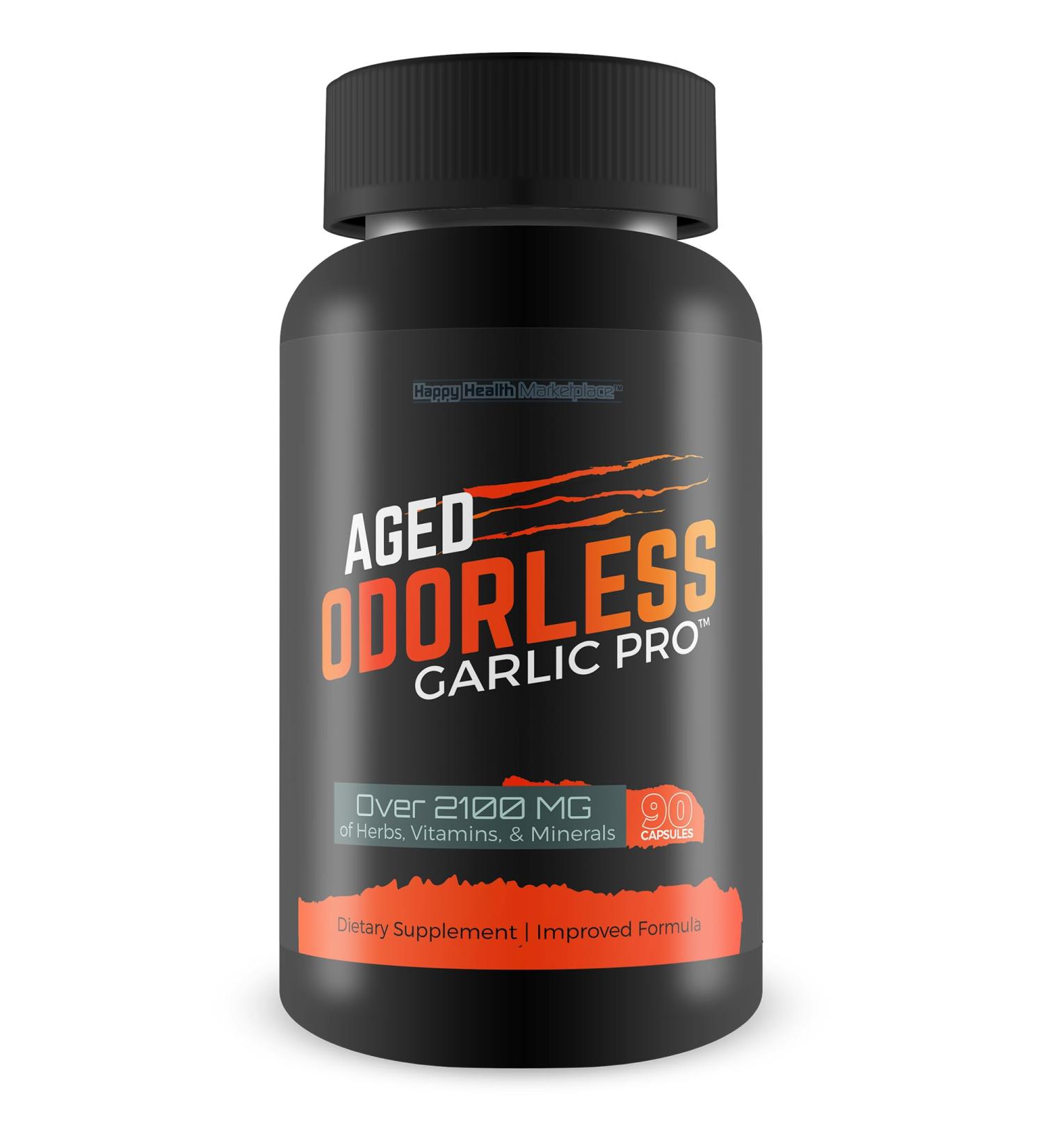 Aged Odorless Garlic Pro - Our Best Aged Garlic Supplements - Odorless Formula - Natural Immune Support Supplement - Vitamin D - Vitamin C - Zinc - Turmeric Elare Odorless Aged Garlic Extract - Buy Online on GoSupps.com