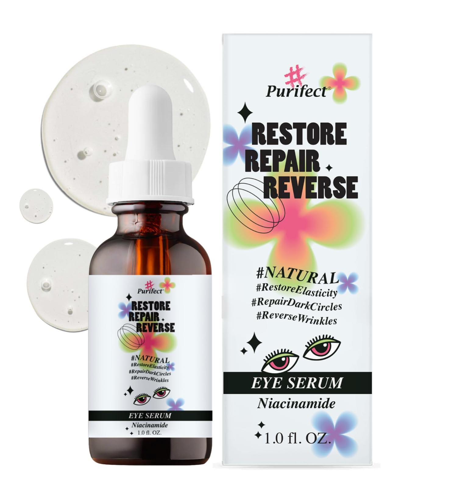 Purchase USA-Made Natural Peptide Retinol Niacinamide Eye Serum | Anti-Aging Brightening Firming Under Eye Care 1oz/30ml - Buy Online on GoSupps.com