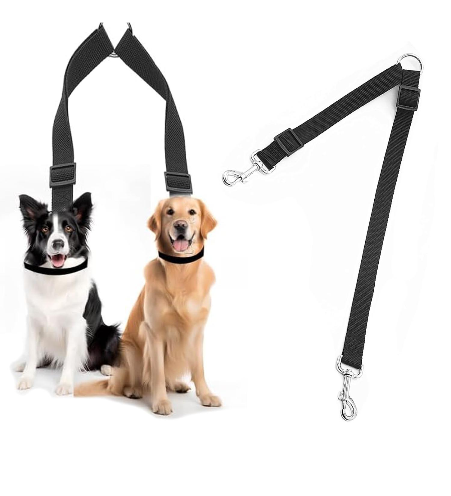 1 piece double dog lead Dual Pet Training Leash Dual Dog Leash Adjustable Dog Leash Splitter Tangle-Free Dual Dog Distribution Leash Suitable for Walking 2 Small to Medium Dogs Black - Buy Online on GoSupps.com