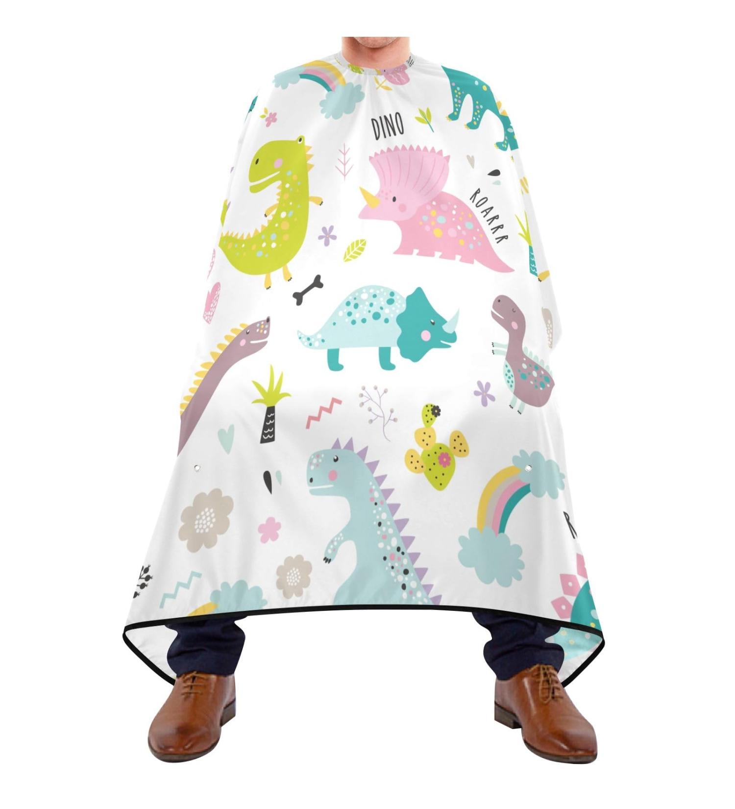 Waterproof Barber Cape - Cute Dinosaur & Cheetah Haircut Bib for Men & Women | Unisex Hair Cutting Cape - Buy Online on GoSupps.com