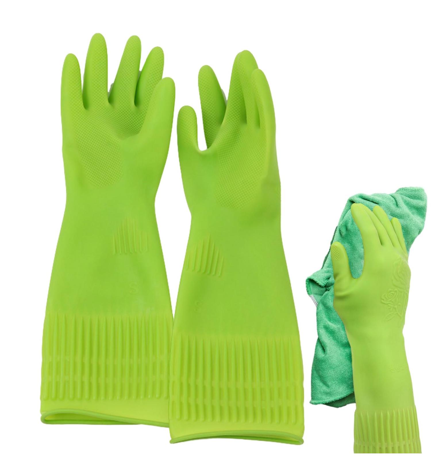 NGUMMS Kitchen Gloves for Washing Dishes | Household Cleaning Gloves 1 Pair | Waterproof Dishwashing Gloves Reusable Household Gloves Latex Thicken Kitchen Cleaning Housework Tools - Buy Online on GoSupps.com