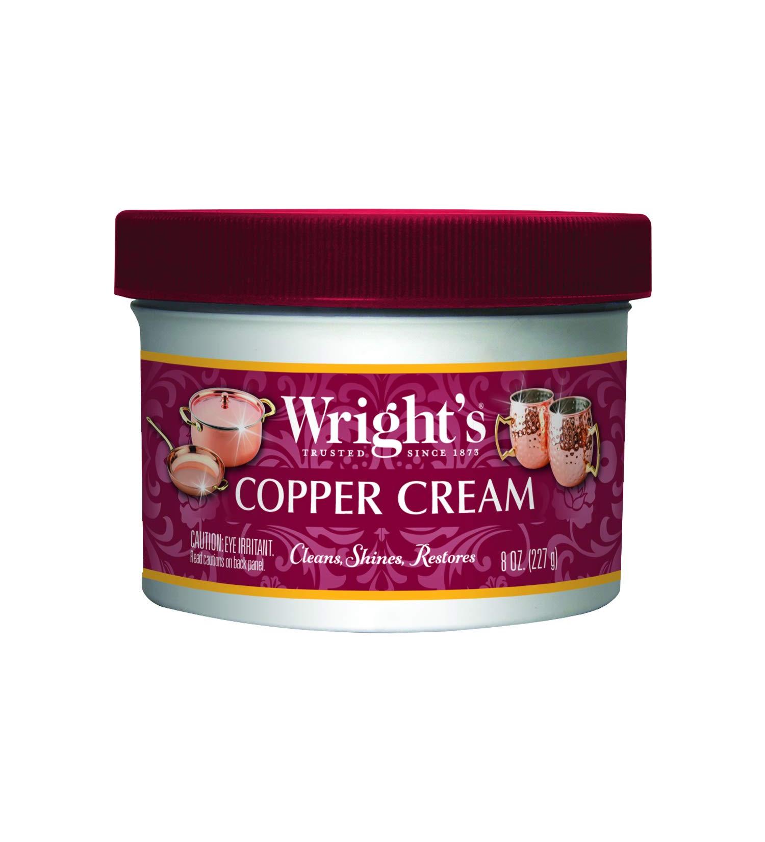 Wrights Copper and Brass Cream Cleaner - 8 Ounce - Gentle Tarnish Removal - Buy Online on GoSupps.com