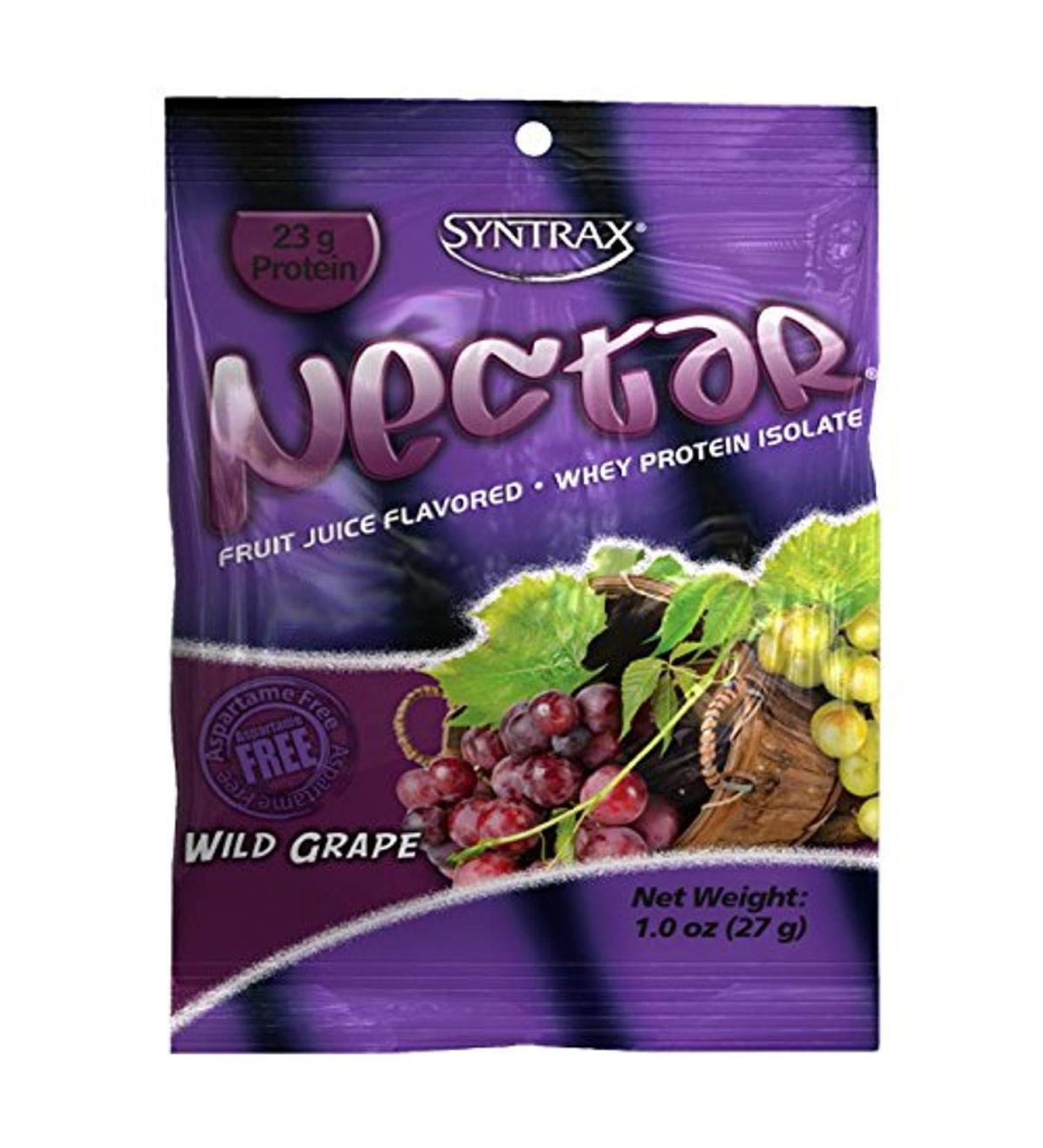 Buy Syntrax Nectar Grab N Go Whey Protein - Wild Grape 12 Count Packets | High Protein Low Carb International Shipping - Buy Online on GoSupps.com