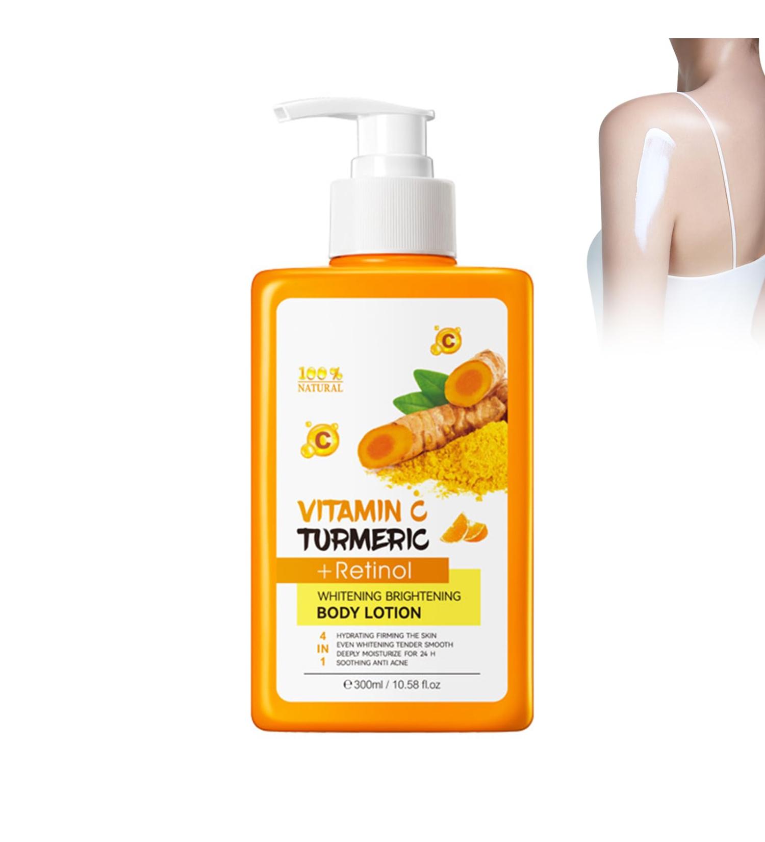  Utapossin Vitamin C and Turmeric Body Lotion - 300 ml - Brightening Body Lotion with Vitamin C for Beautiful Radiant Skin - Brightening Moisturizing Cream for Face and Body - Buy Online on GoSupps.com