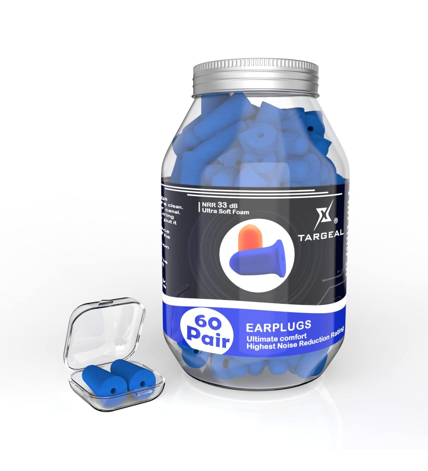 targeal 120Pcs Ear Plugs for Sleeping - 33 dB NRR Soft Foam Earplugs for Noise Cancelling & Ear Protection- Blue - Buy Online on GoSupps.com