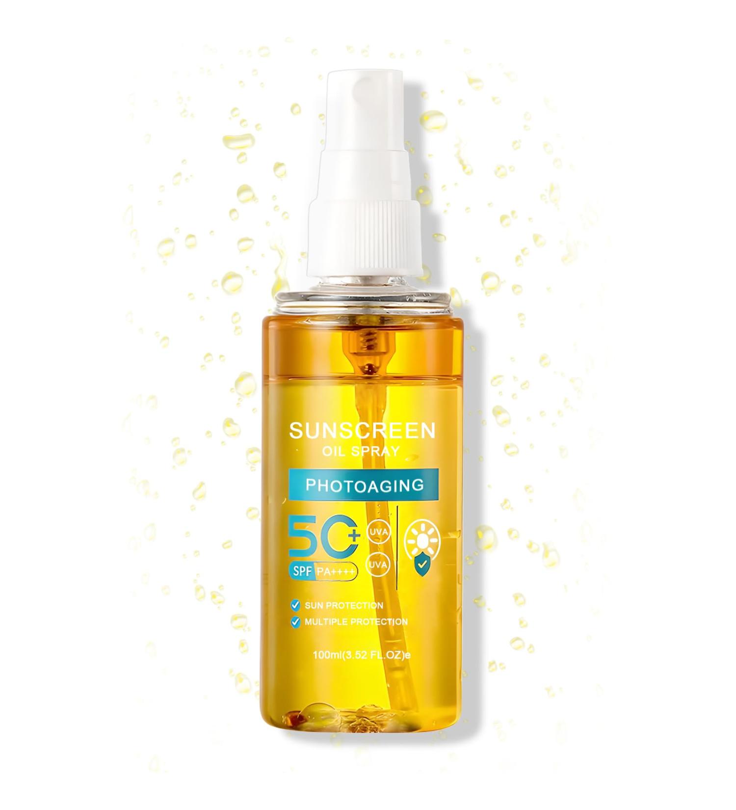 Hydrating SPF 50 Sunscreen Oil Spray - Lightweight Face & Body Protection for Women | Refreshing Sun Care - Buy Online on GoSupps.com