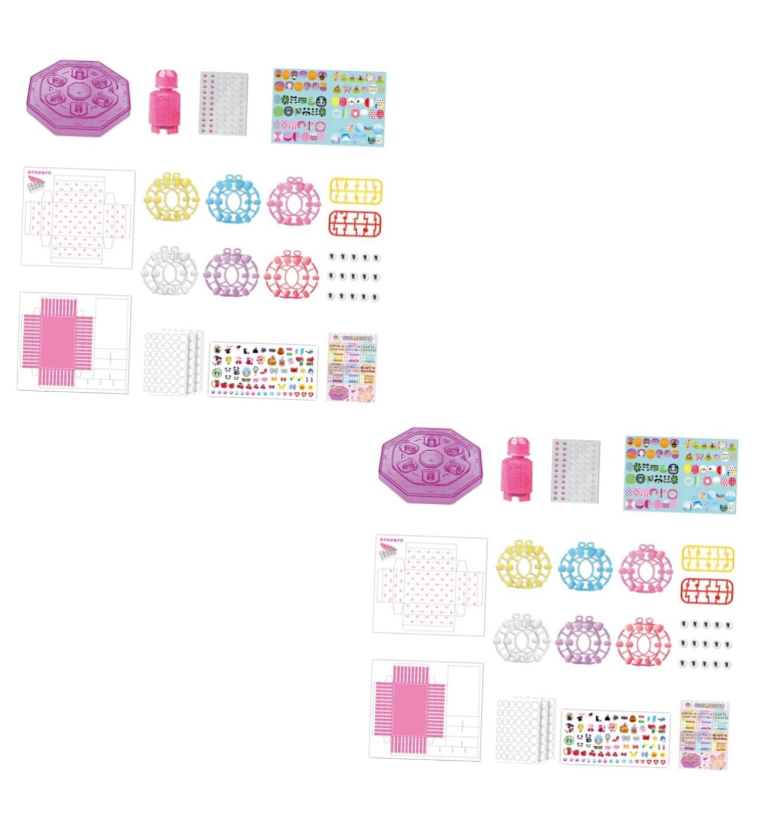 minkissy 2 Sets Children's Nail Art Toys Glitter Nail Polish Kids Fake Nails Children Nail Art Kit Toy Nail Art Kit for Girl Makeup Toys Toddler Make up Nail Stickers - Buy Online on GoSupps.com