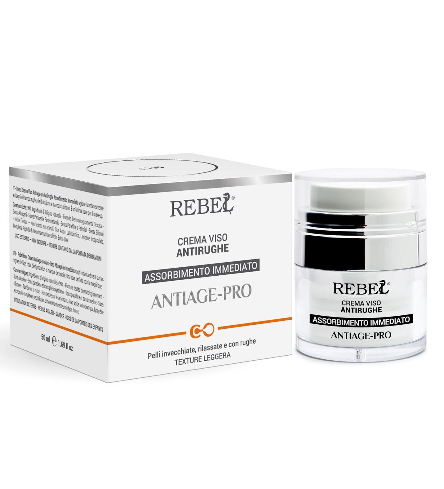  Licofarma Rebel Antiage Pro Immediate Absorption Anti-Wrinkle Face Cream | Anti-Wrinkle and Anti-Aging Cream Day and Night | Intensive Treatment | With Peptides and Lycopene | 50 ml - Buy Online on GoSupps.com