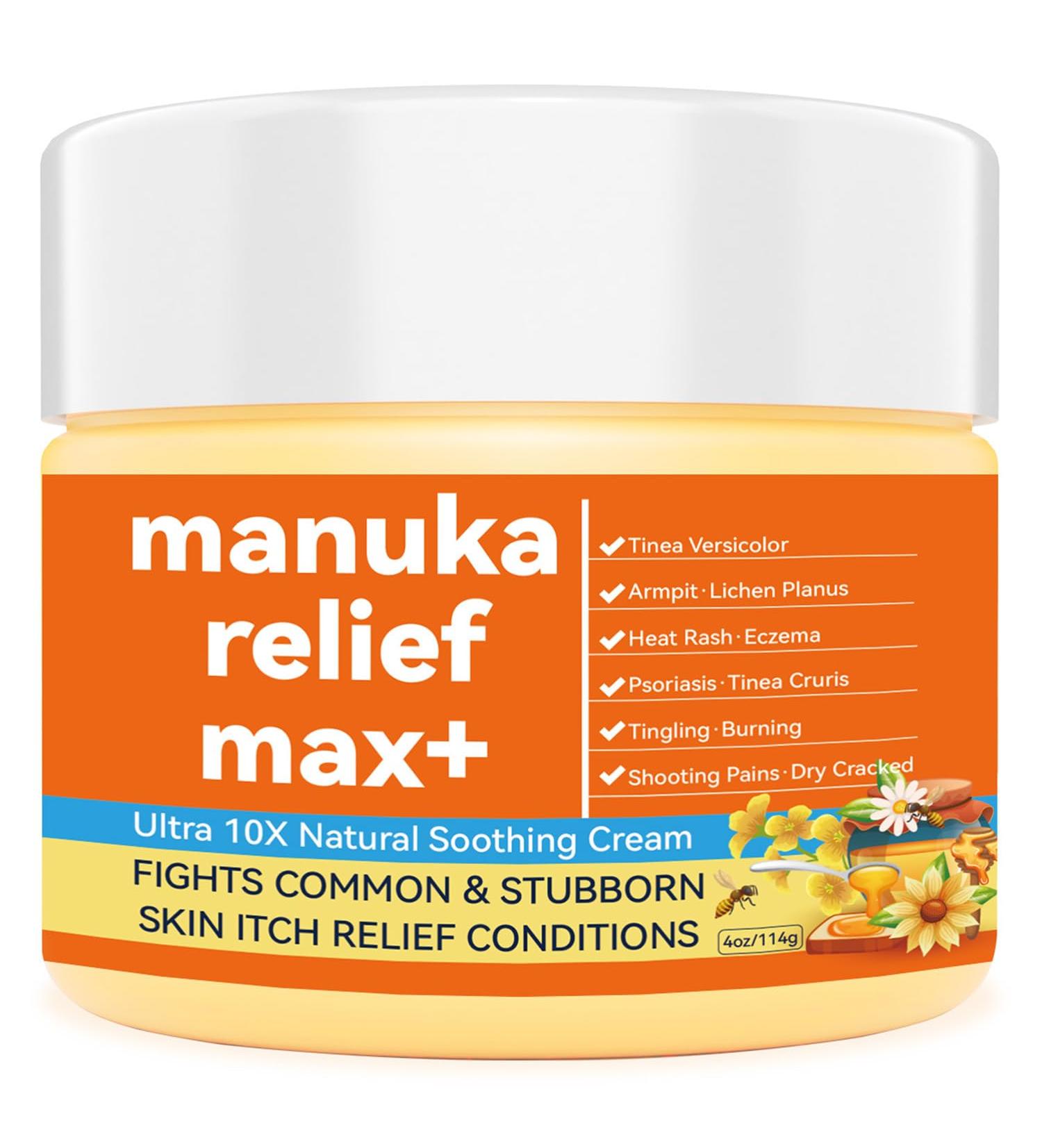 Manuka Honey Cream Max Strength Treat Natural Organic Ointment Soothing Relief for Dry Heat Rash Itching Eczema Psoriasis Leg Stomach Armpit Foot Hand 2 Fl Oz (Pack of 1) - Buy Online on GoSupps.com
