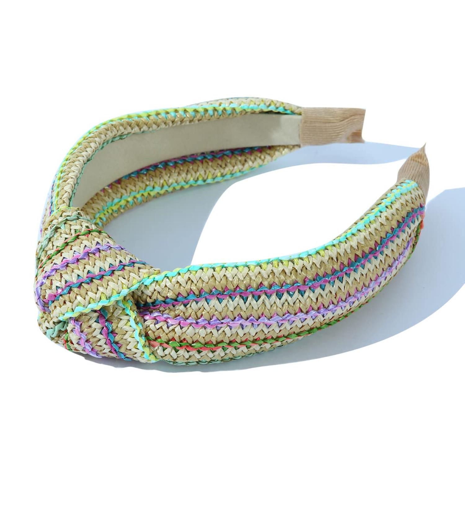 FEDANS Knotted Raffia Headband - Colorful Weave Fashion Hair Accessory for Women - Summer Elastic Stretch Headband - STRAW 6 - Buy Online on GoSupps.com