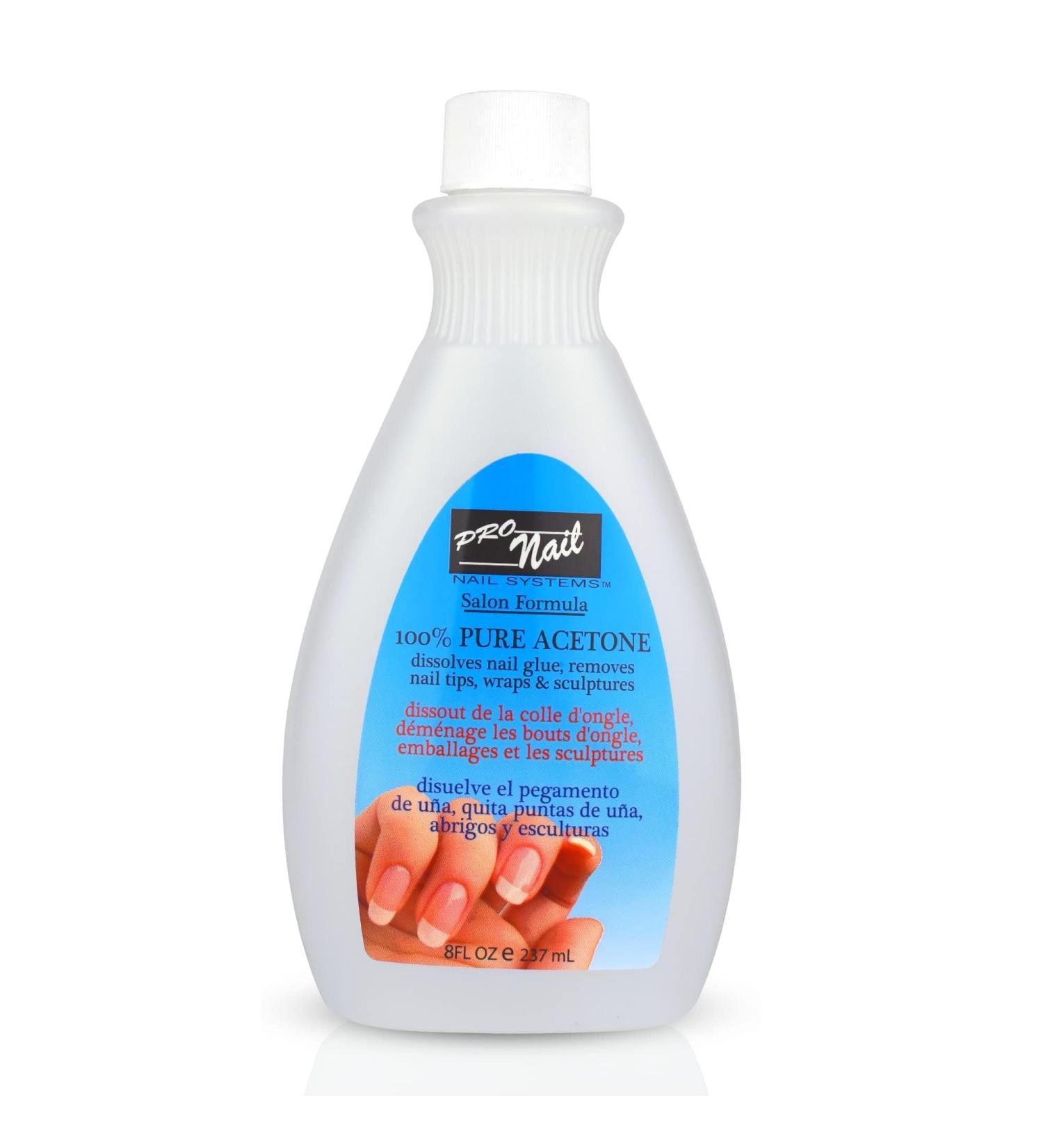 PRONAIL - 100% Pure Acetone Nail Polish Remover for Acrylic Nails Professional Strength 8 Oz
