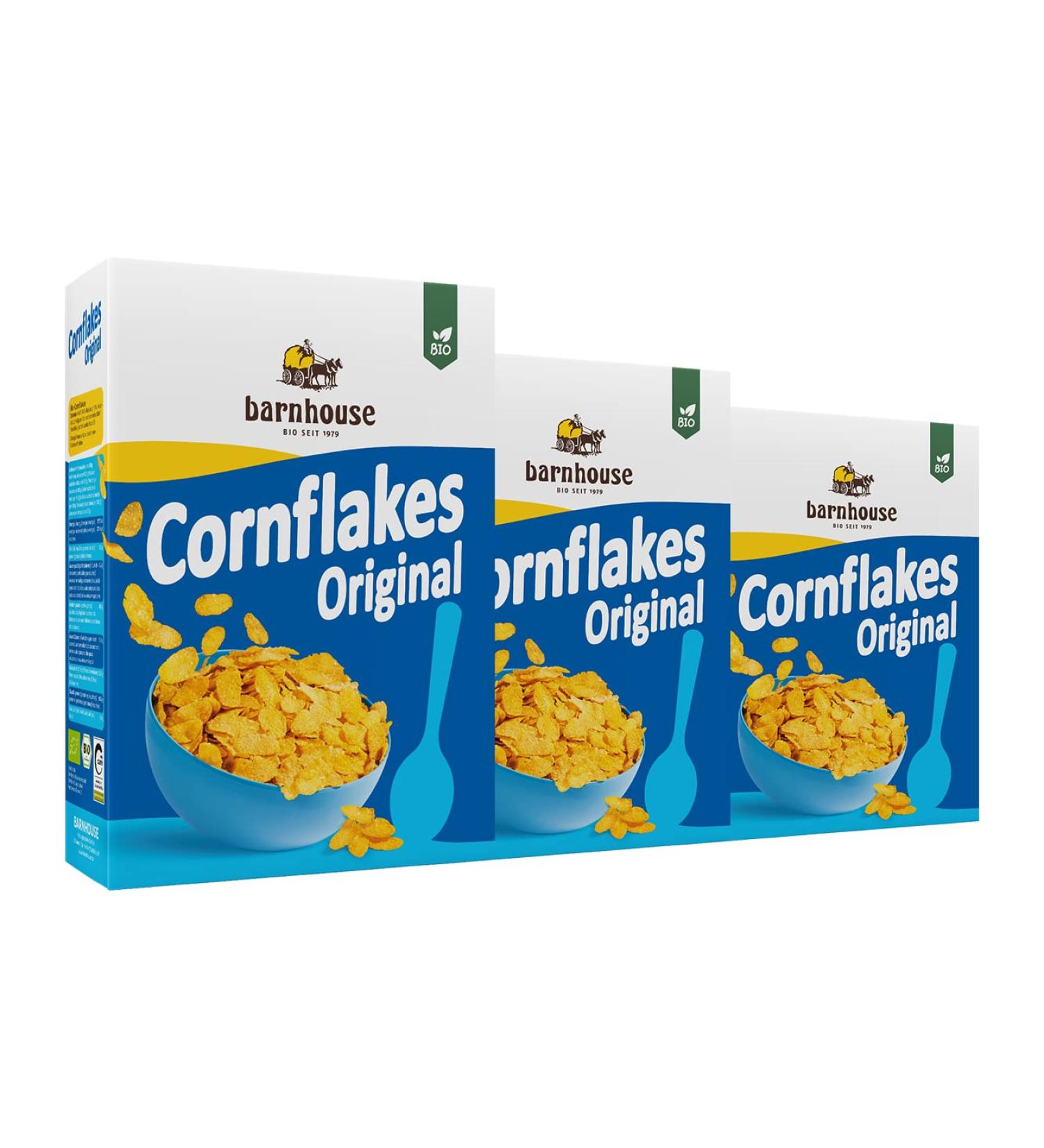  Barnhouse Barnhouse Cornflakes - 3 x 375g of organic corn flakes made using traditional methods - Buy Online on GoSupps.com